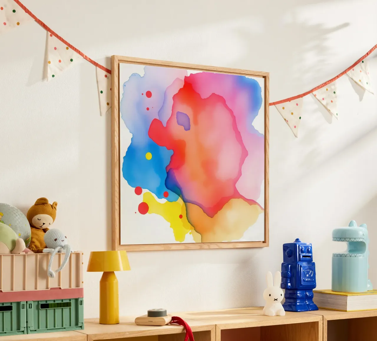 opere d'arte astratte ad acquerello con colori vividi e dinamici plexiglass da DesignDoodle