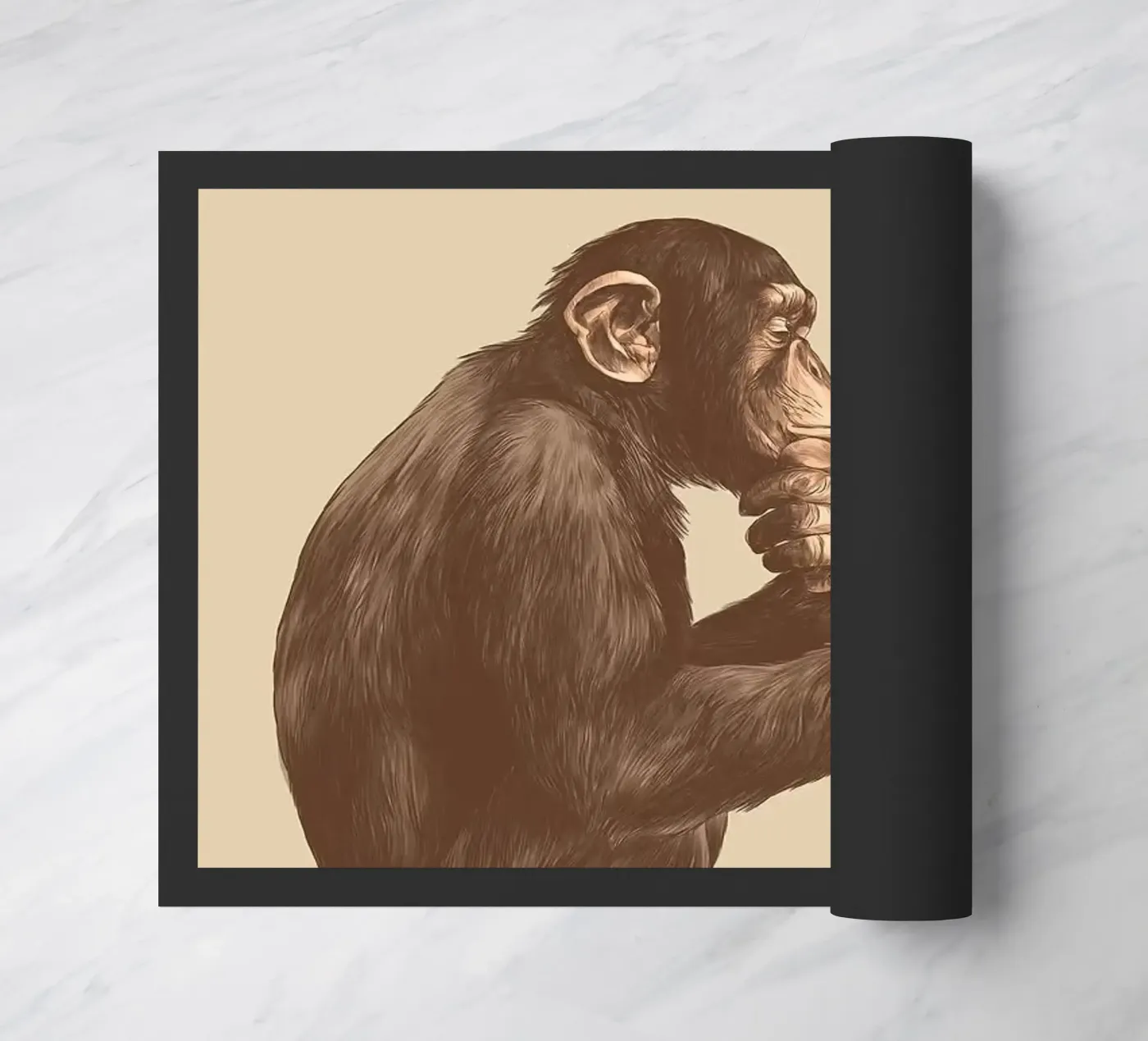 Monkey drinking beer doormat by Abstract Botanical Art