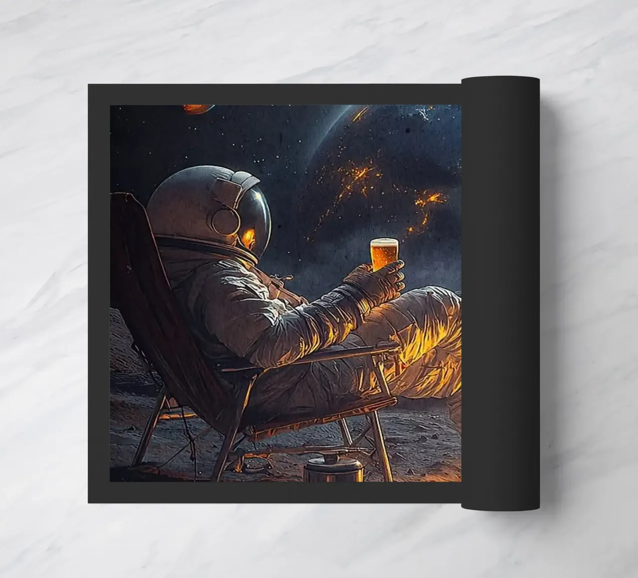 astronauta che beve birra zerbino da Abstract Botanical Art