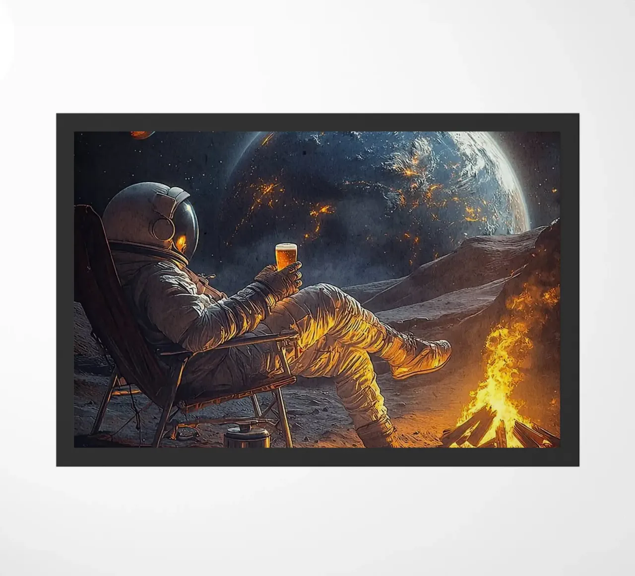 astronauta che beve birra zerbino da Abstract Botanical Art