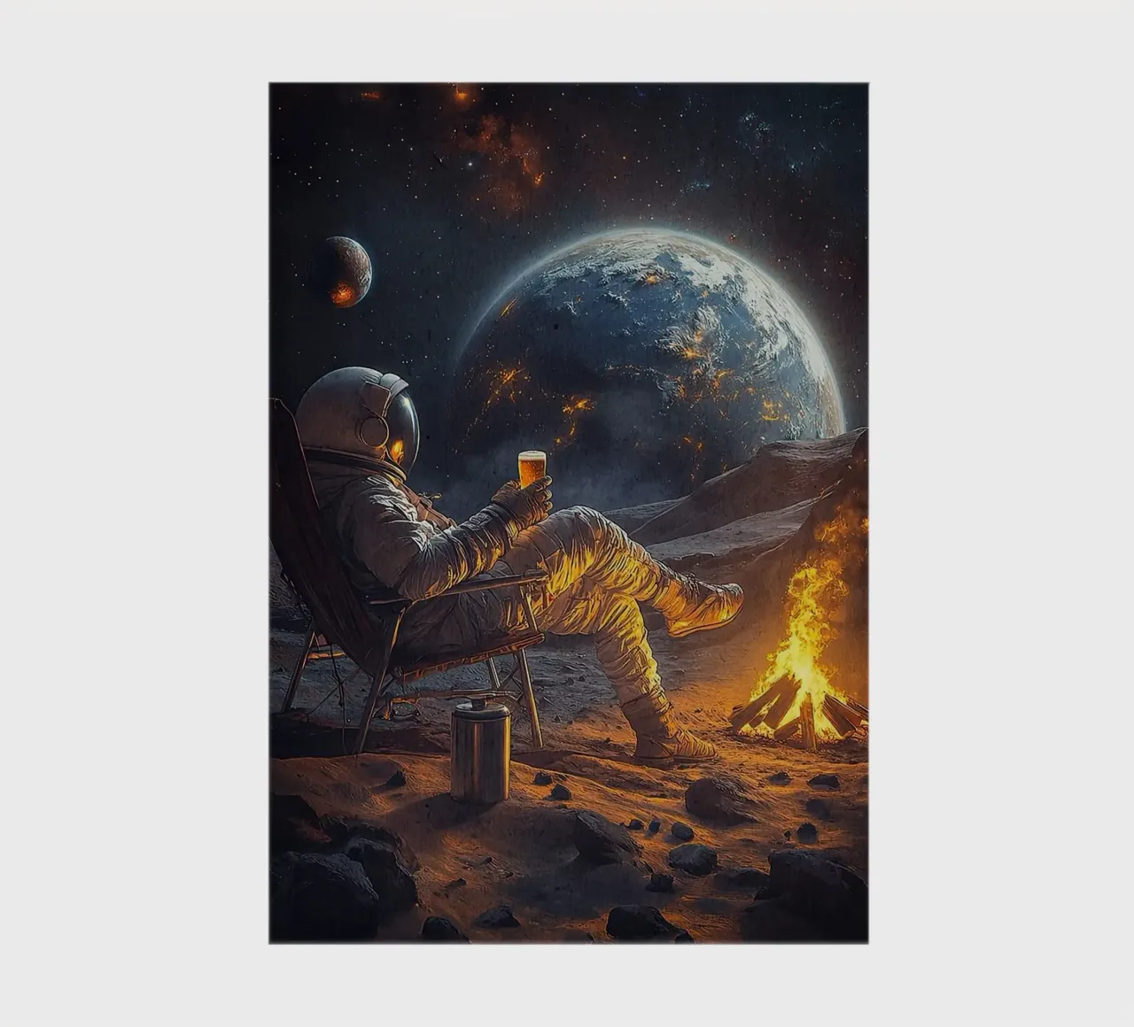 astronaut drinking beer notebook by Abstract Botanical Art