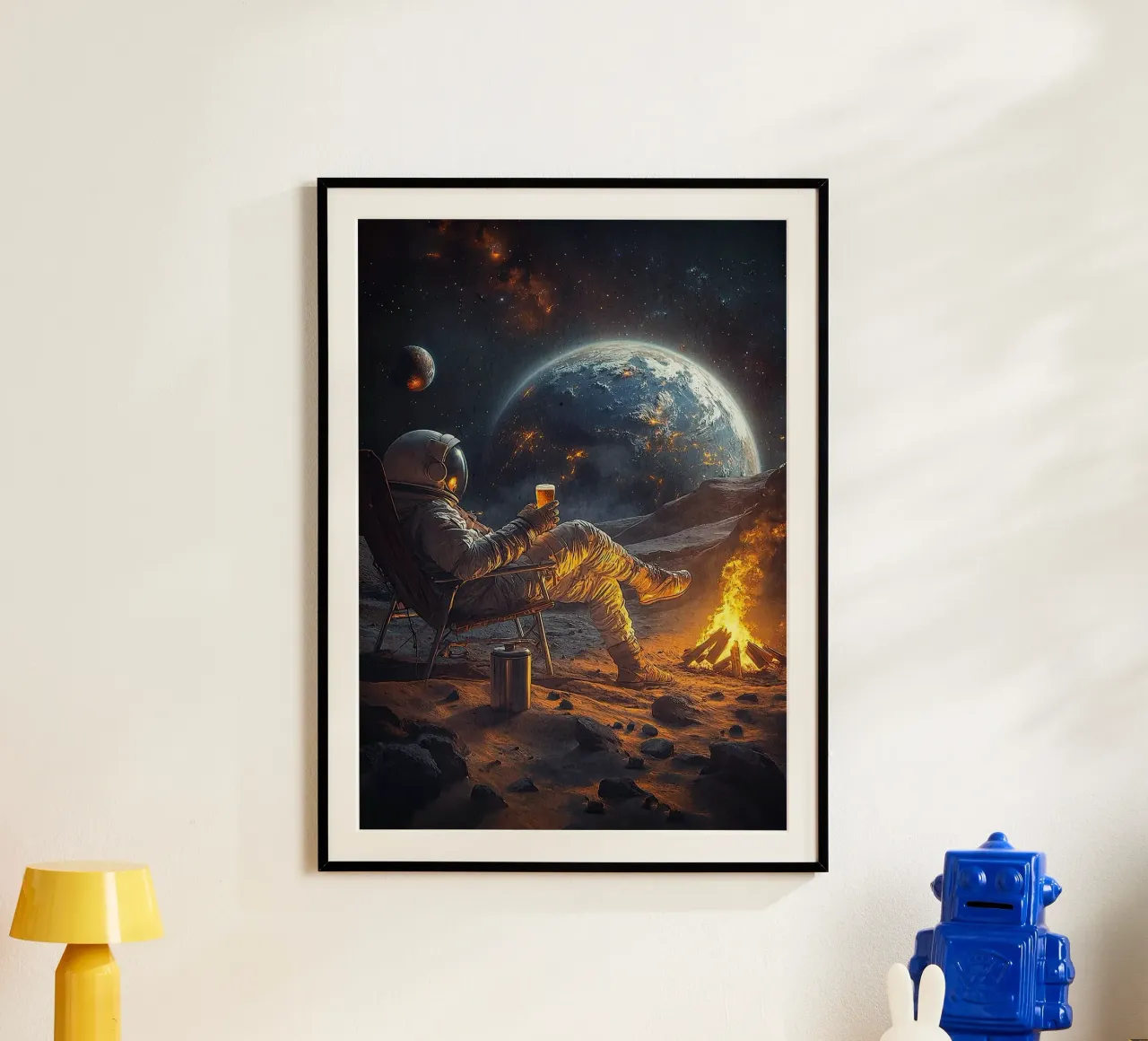 astronauta che beve birra carta hahnemühle da Abstract Botanical Art