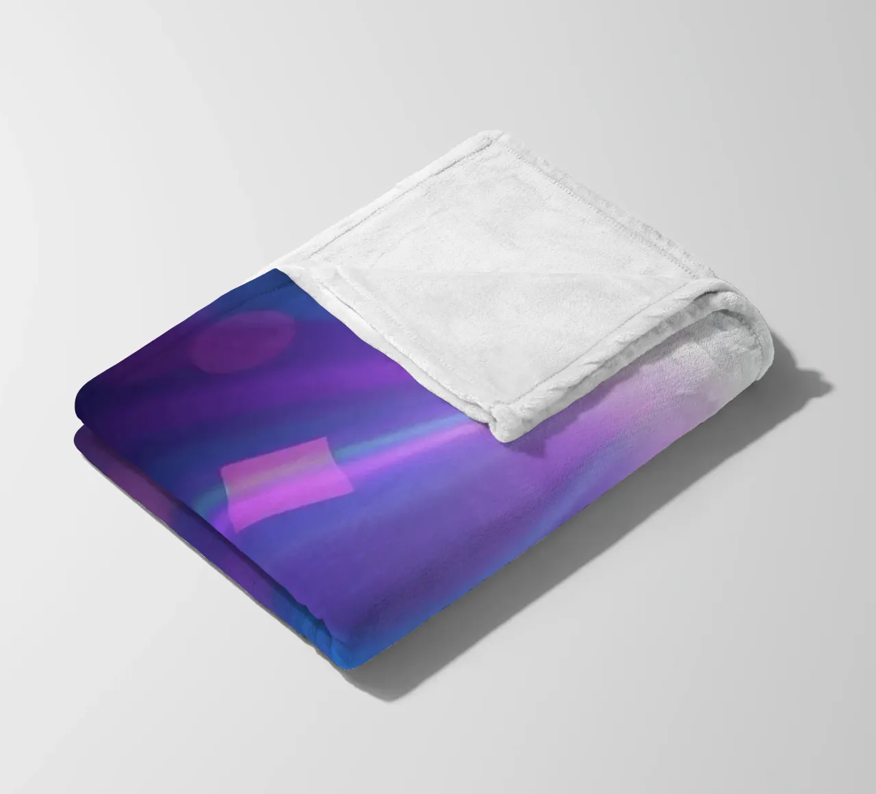 Colorful light rays create a vibrant display in a dark art fleece blanket by DesignDoodle