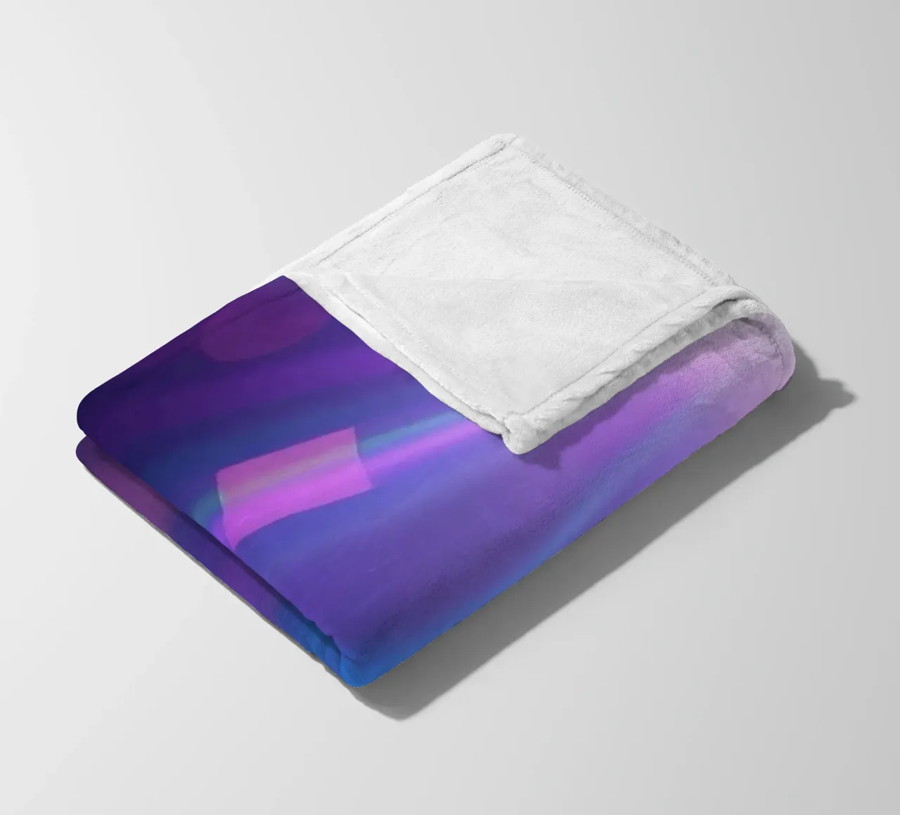 Colorful light rays create a vibrant display in a dark art fleece blanket by DesignDoodle