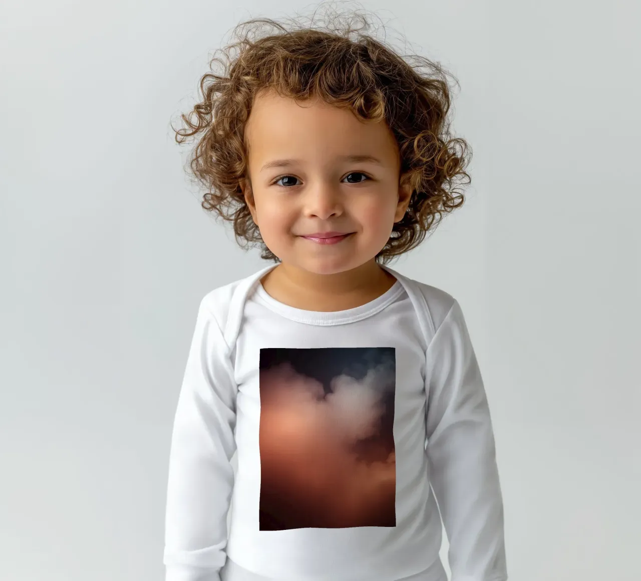 Colorful clouds swirl in the night sky mystical atmospher long-sleeve baby romper by DesignDoodle