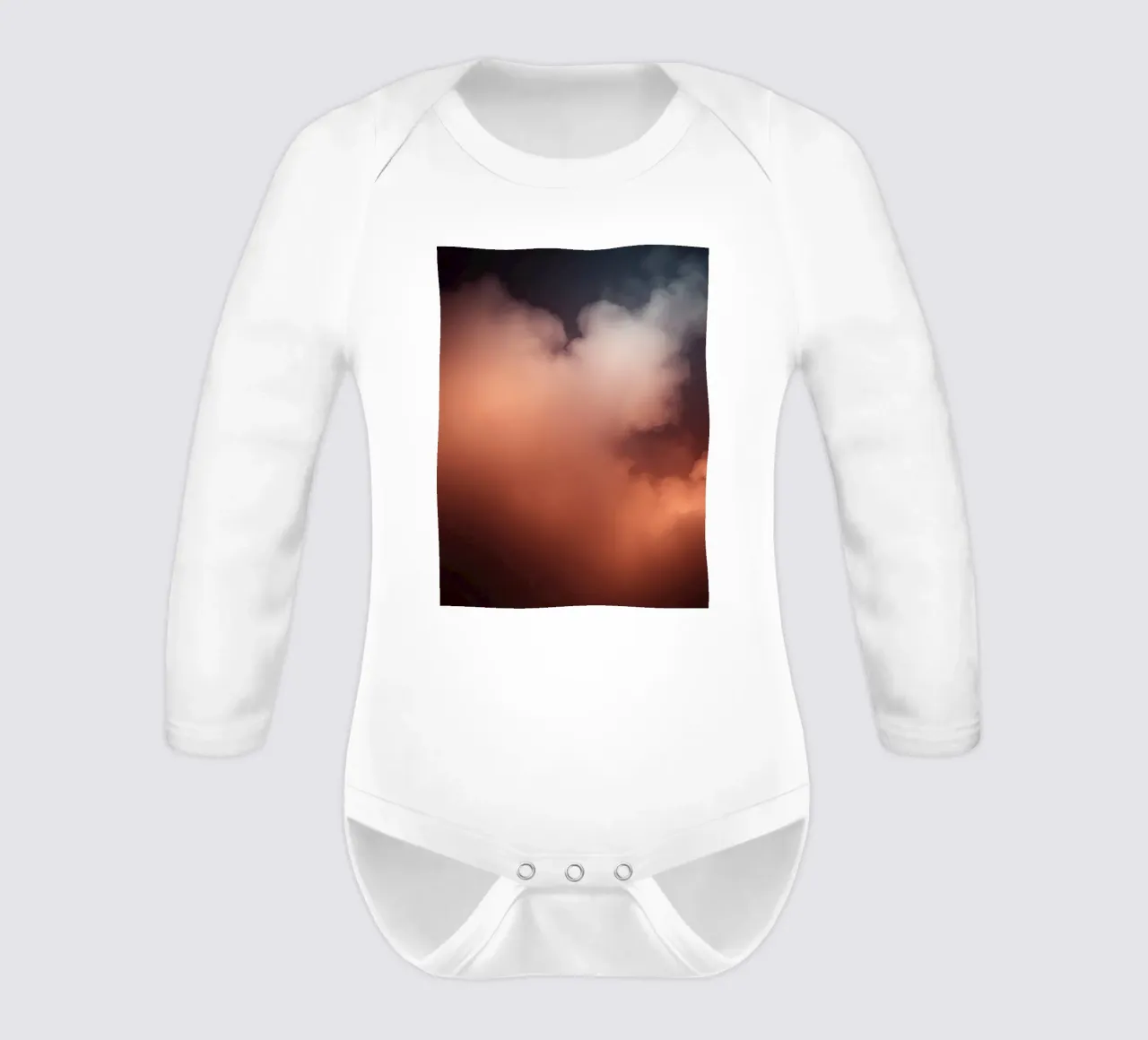 Colorful clouds swirl in the night sky mystical atmospher long-sleeve baby romper by DesignDoodle