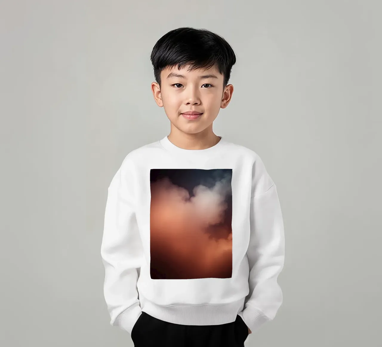 Colorful clouds swirl in the night sky mystical atmospher kids sweatshirt by DesignDoodle