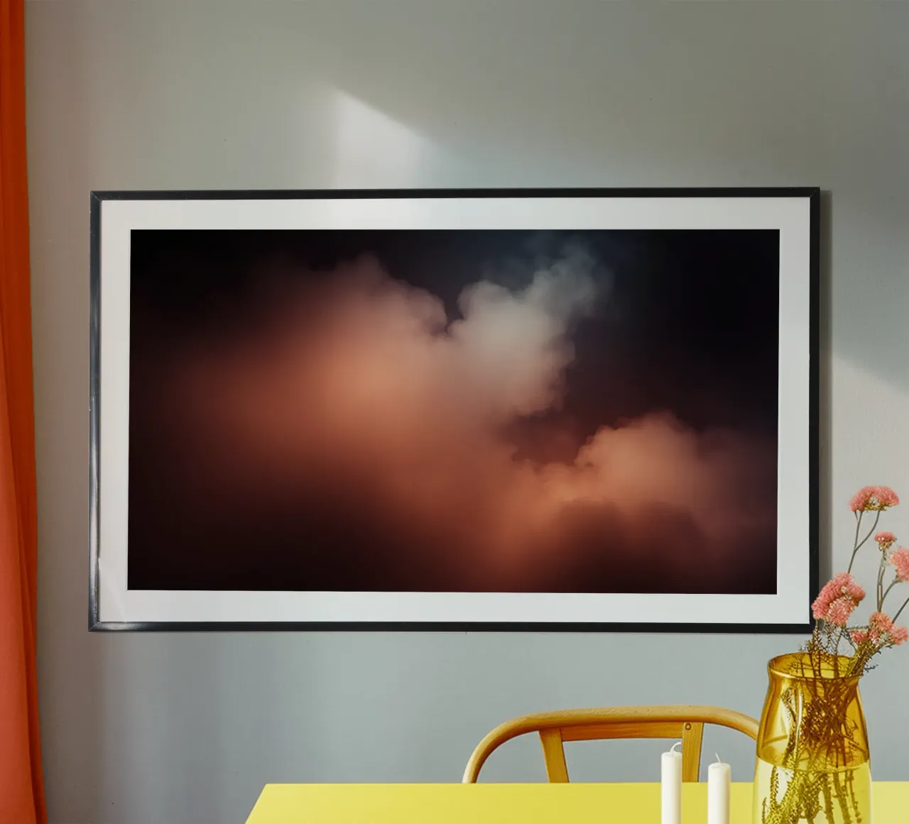 Colorful clouds swirl in the night sky mystical atmospher poster by DesignDoodle