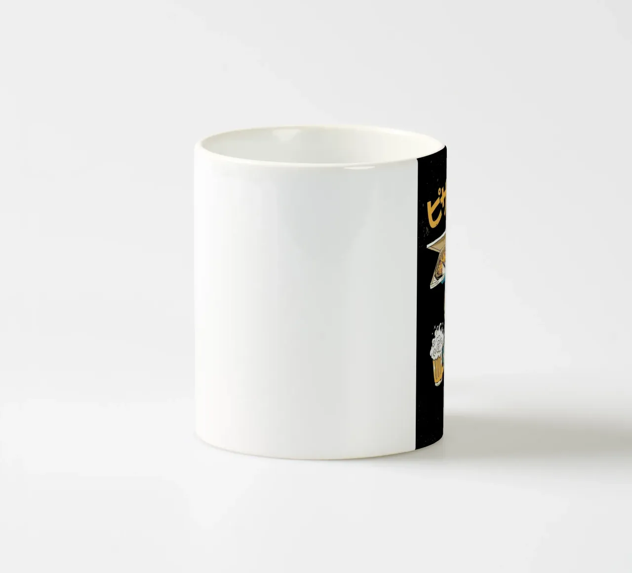 Dragon drinking beer with pizza tazza in ceramica da Abstract Botanical Art