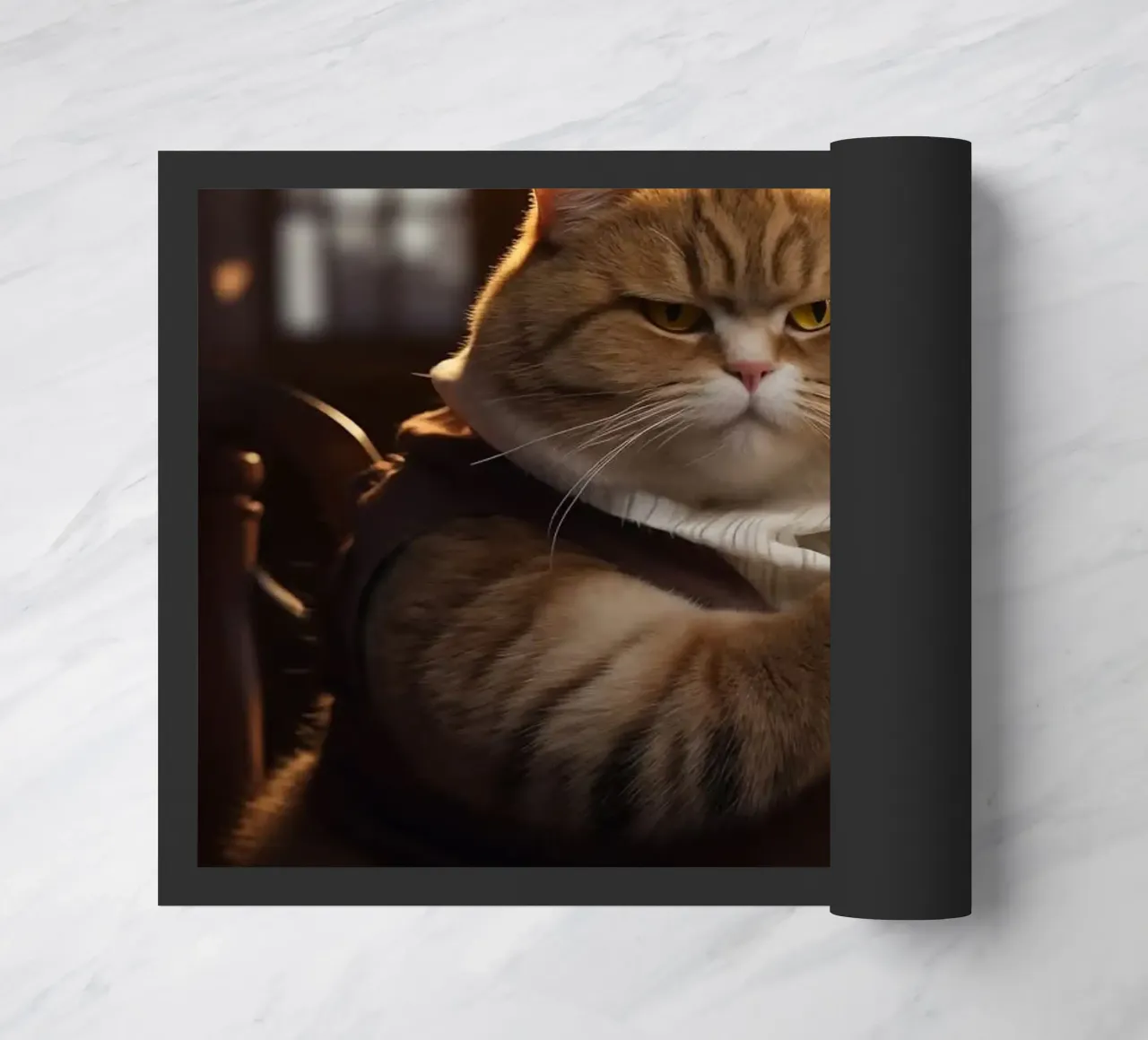 cat drinking beer doormat by Abstract Botanical Art