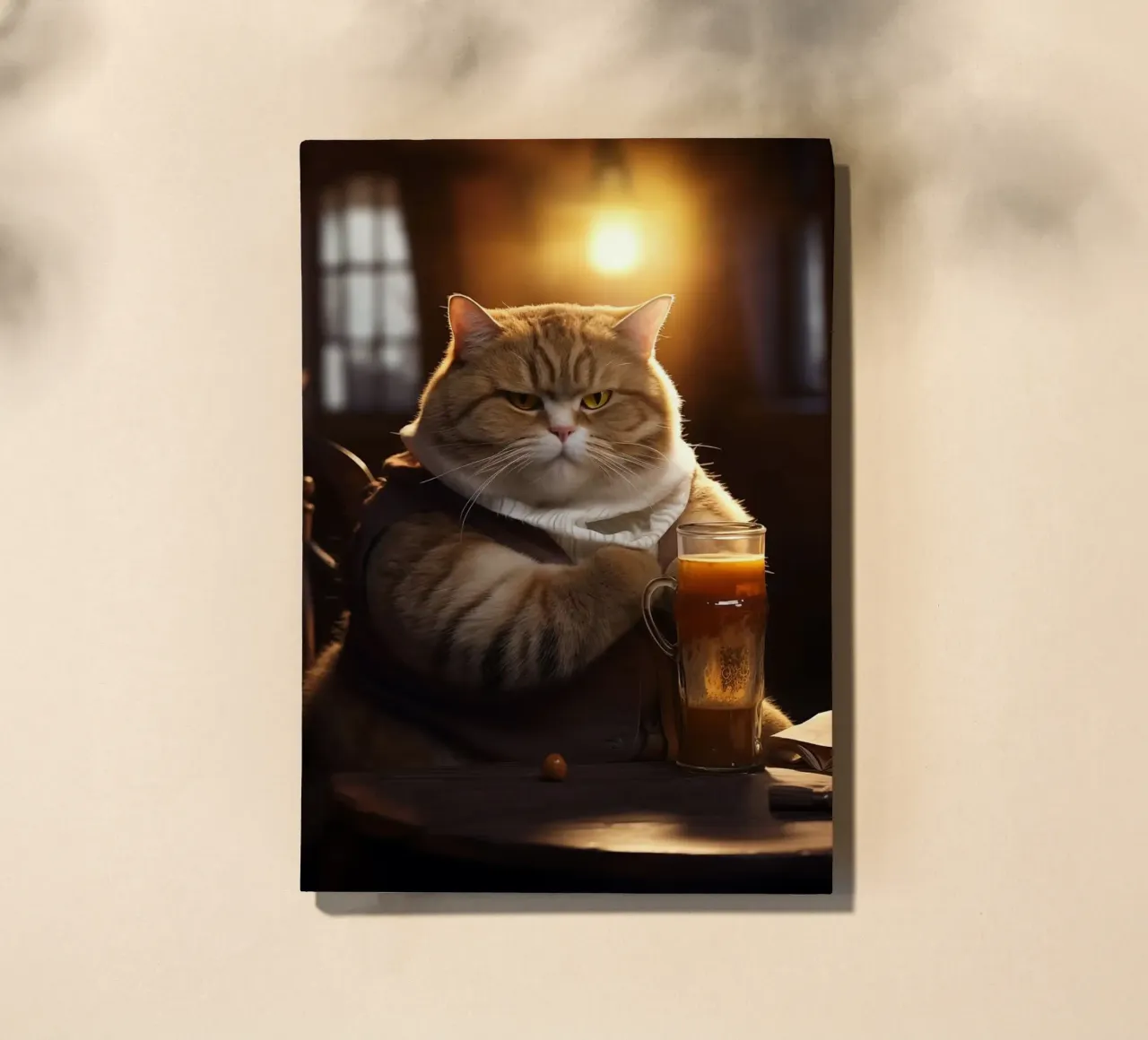 cat drinking beer notebook by Abstract Botanical Art