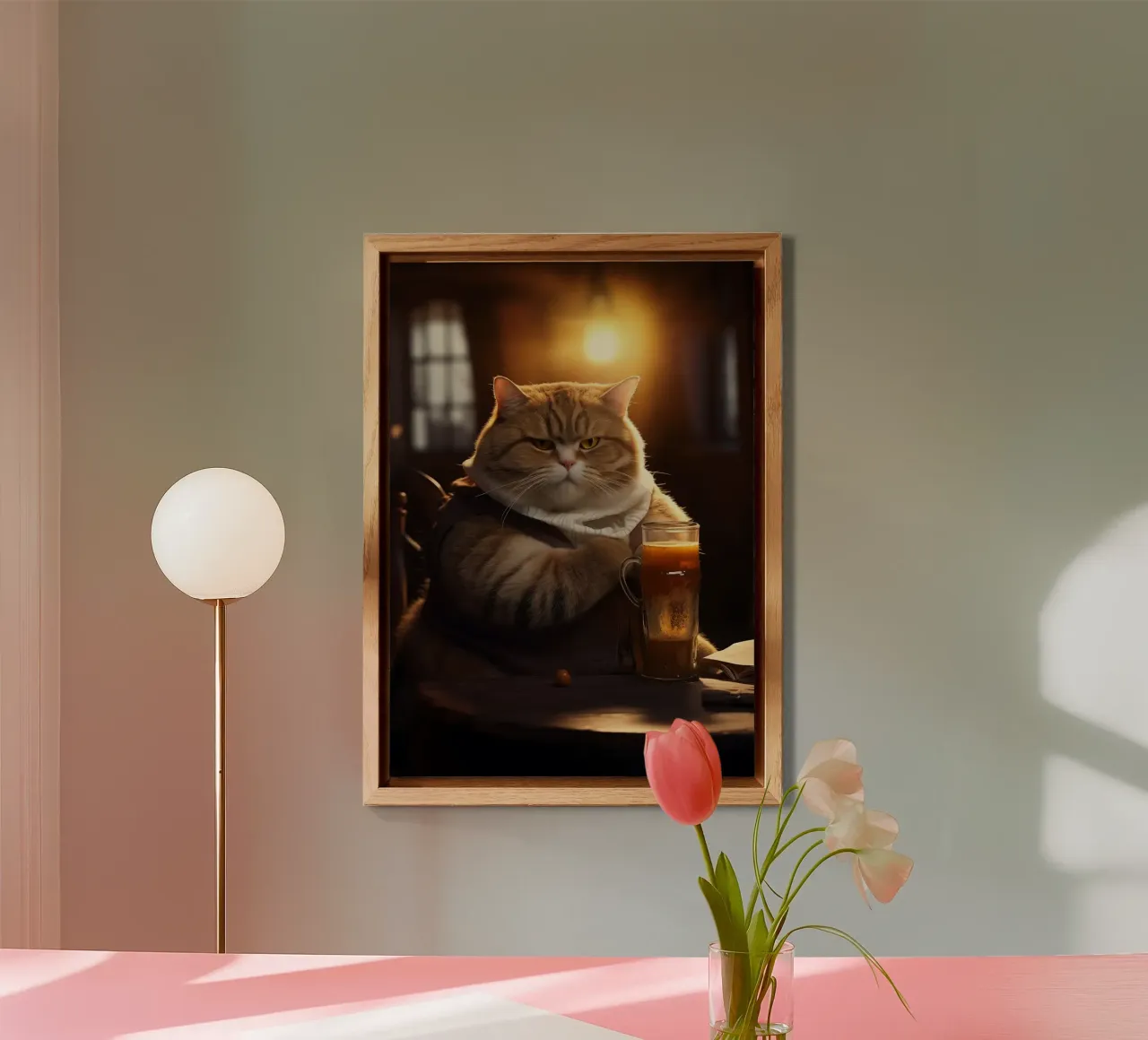 Katze trinkt Bier Forex-Platte von Abstract Botanical Art