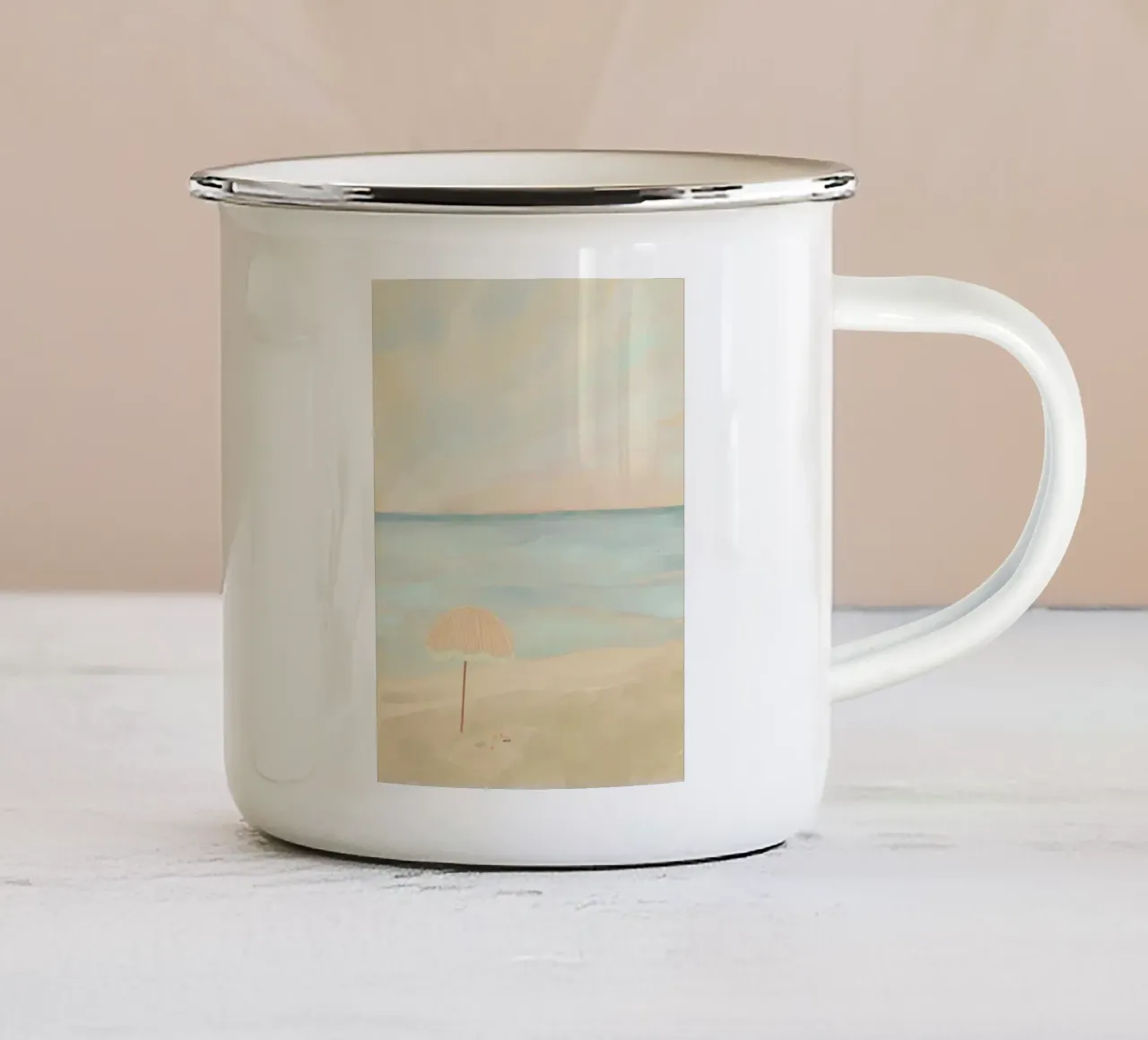 Beach, Please! tazza in smalto da Katharina Puritscher