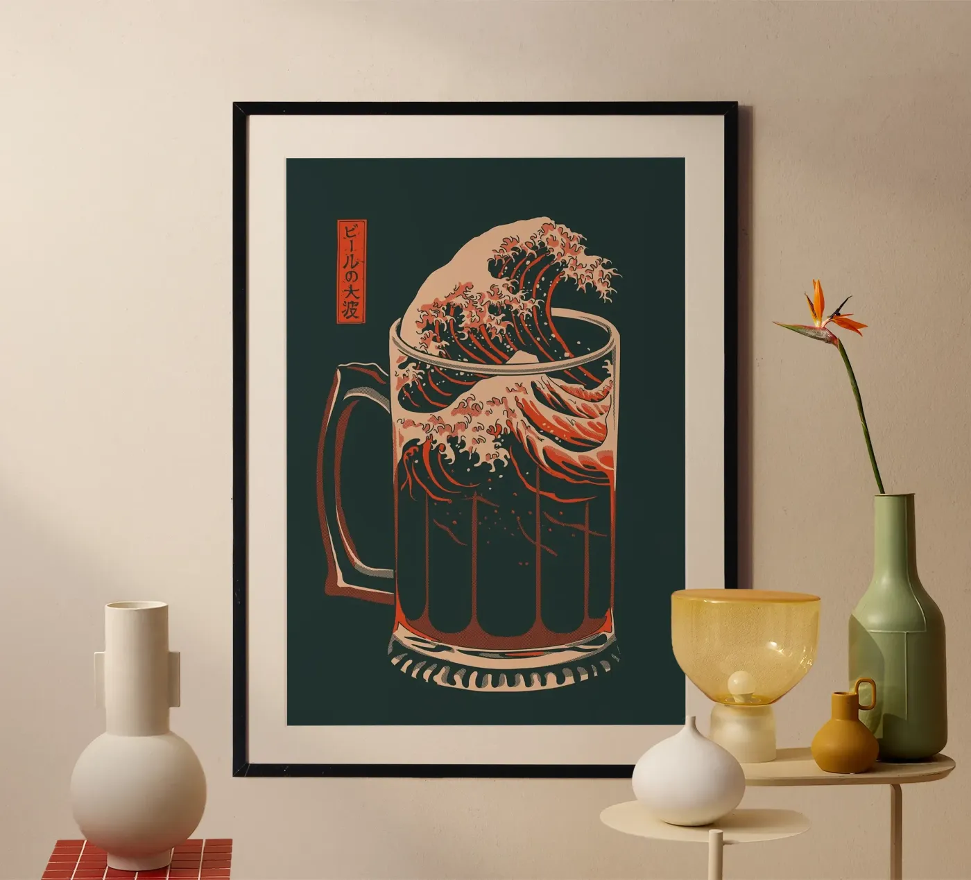 beer glass poster da Abstract Botanical Art