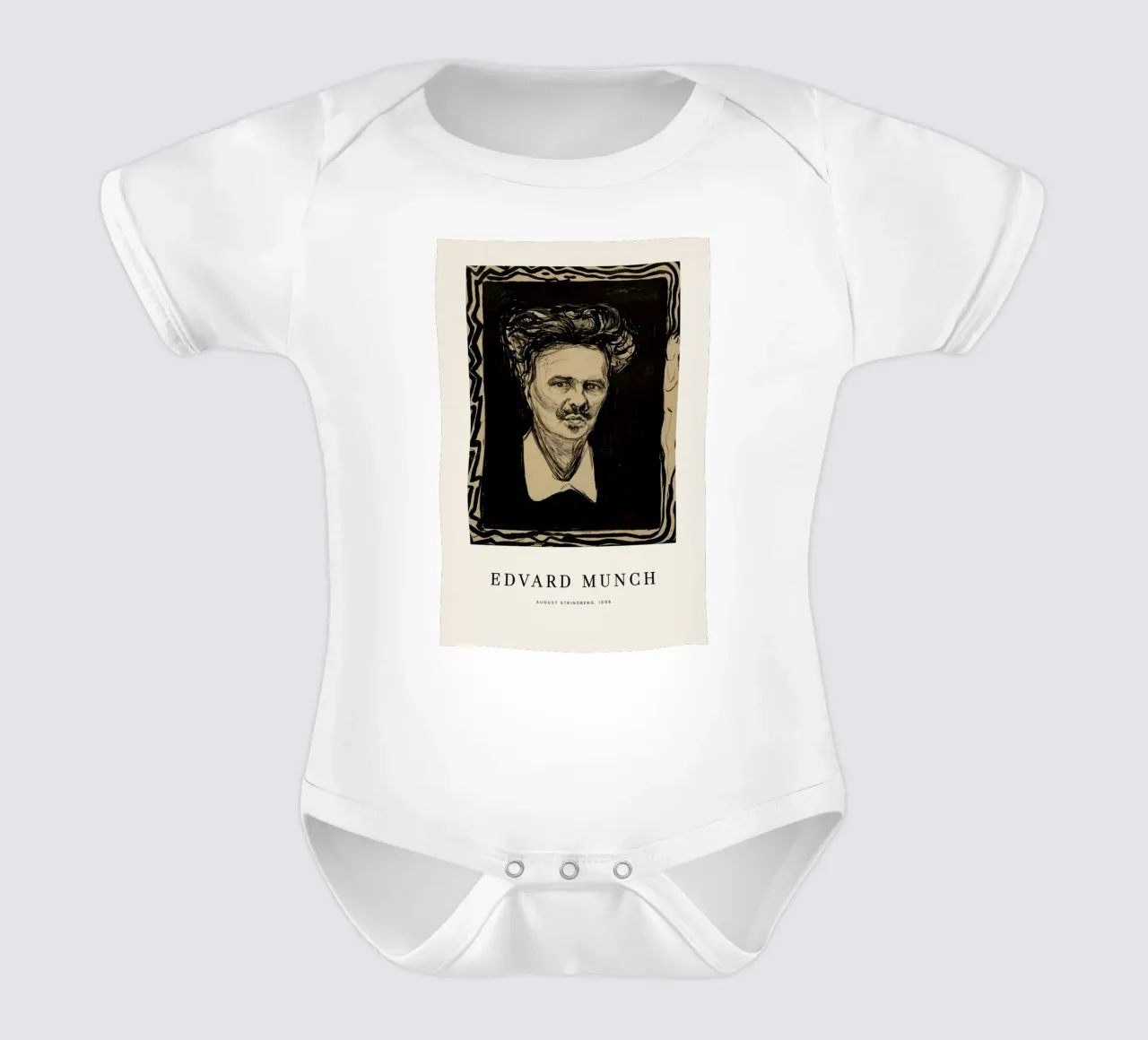 Munch - August Strindberg body neonato maniche corte da ARTOTHEK