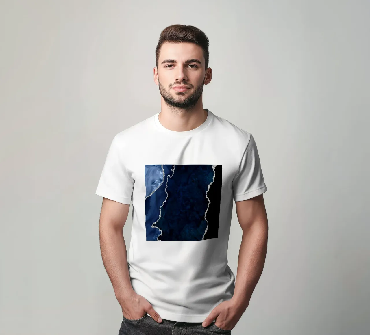 Texture agata marina e argento 01 t-shirt da Gemstone Textures