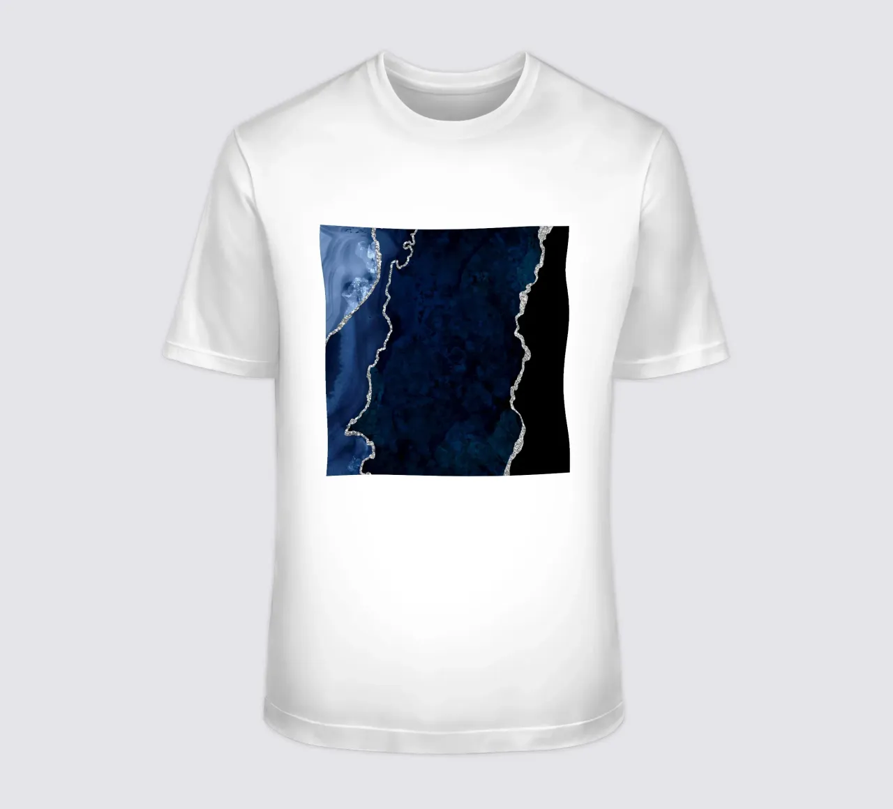 Ágata azul marino y plata Textura 01 camiseta de Gemstone Textures