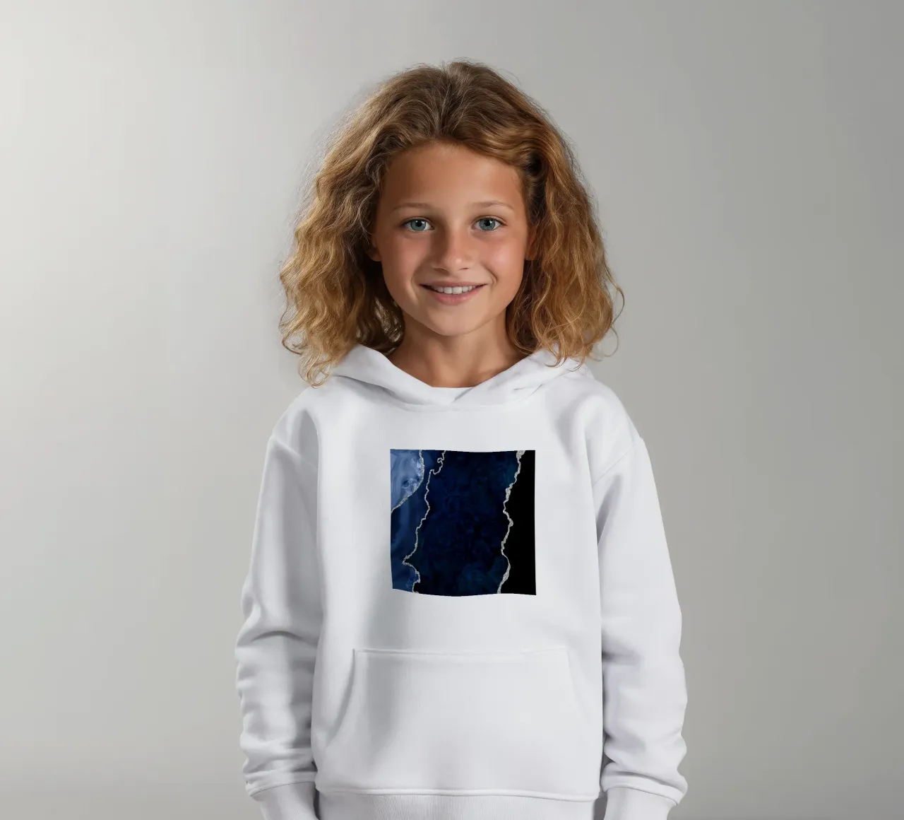 Texture agata marina e argento 01 felpa bambino con cappuccio da Gemstone Textures