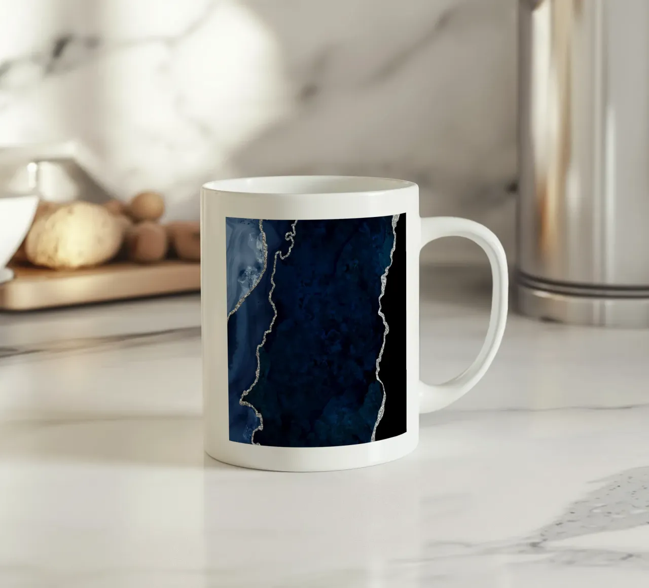 Texture agata marina e argento 01 tazza in ceramica da Gemstone Textures