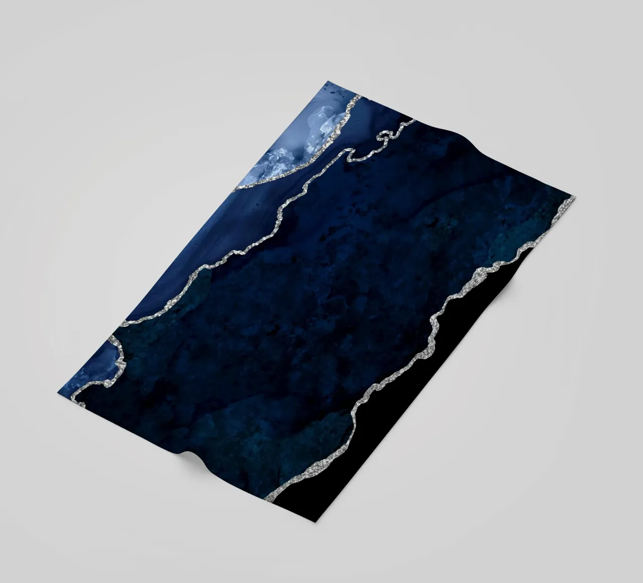 Ágata azul marino y plata Textura 01 toalla de playa de Gemstone Textures