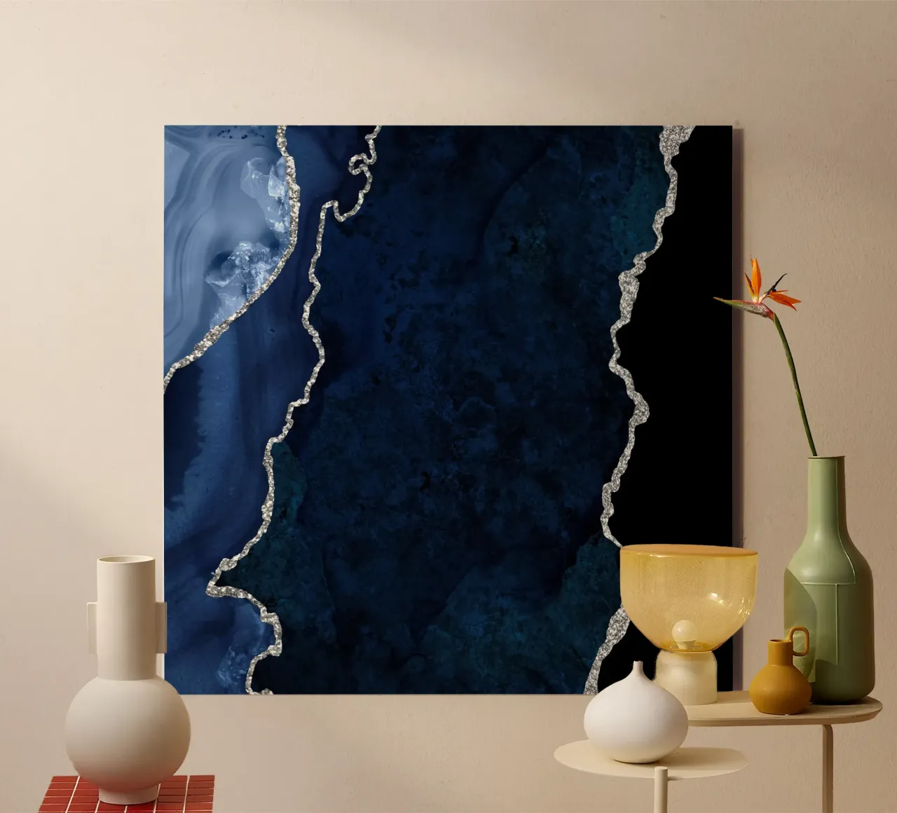 Texture agata marina e argento 01 alluminio dibond da Gemstone Textures