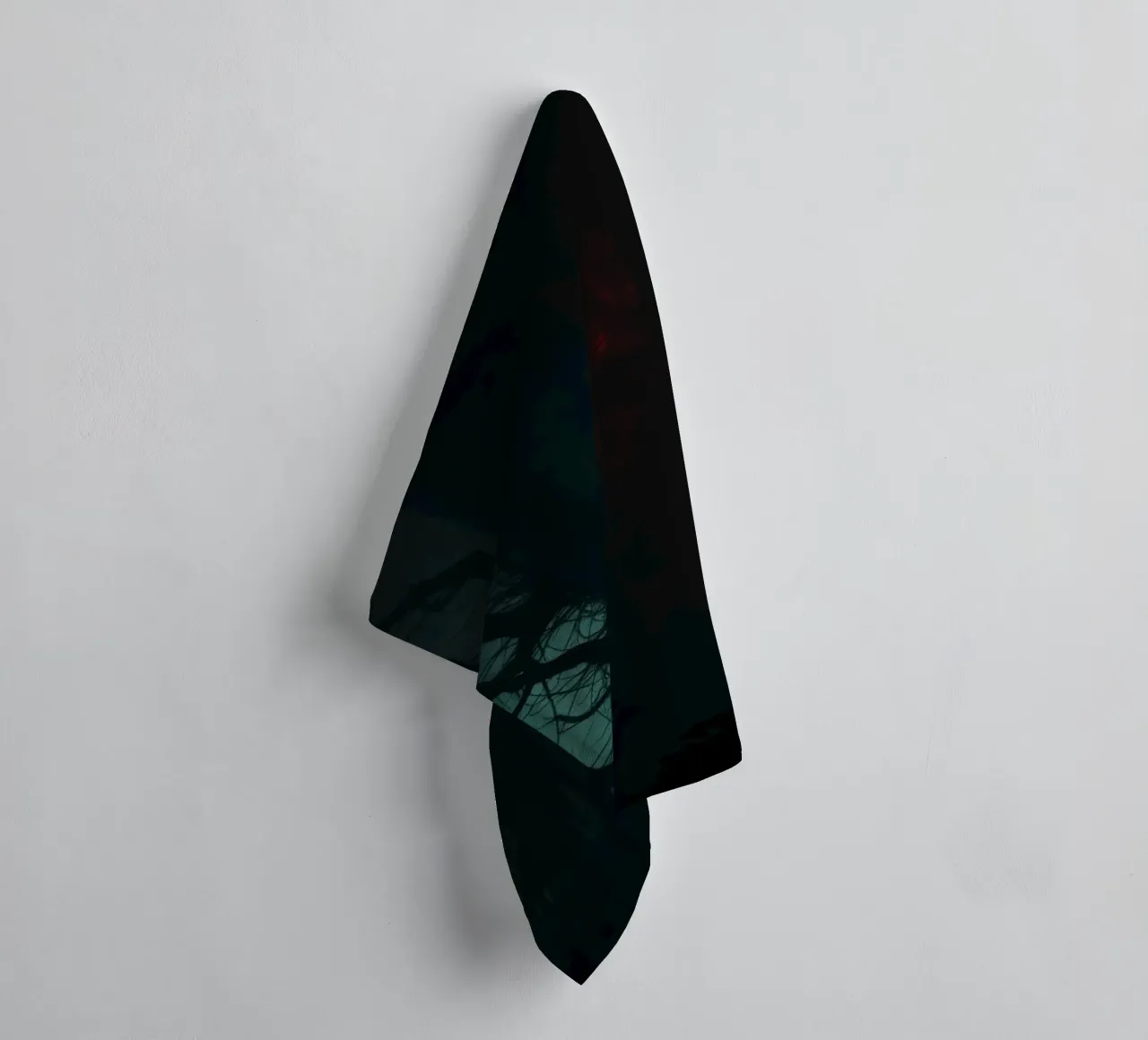 Dark tree with eerie branches illuminated by red and blue towel by DesignDoodle