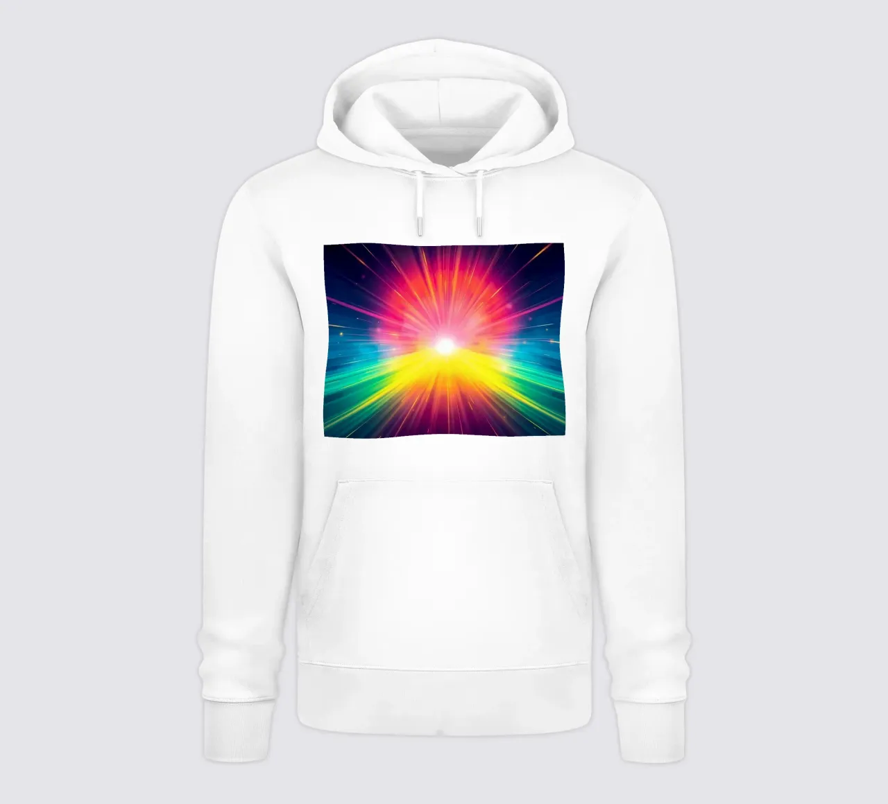 Brillante explosión de colores que irradian desde un punto central sudadera con capucha de DesignDoodle