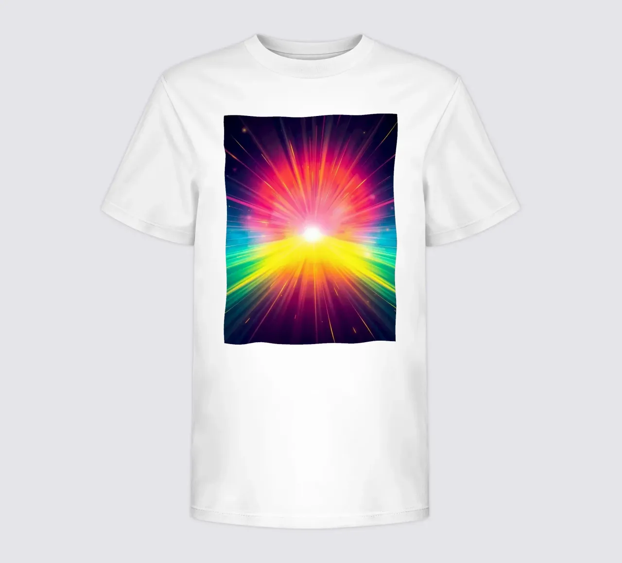 Bright explosion of colors radiating from a central point kids t-shirt by DesignDoodle