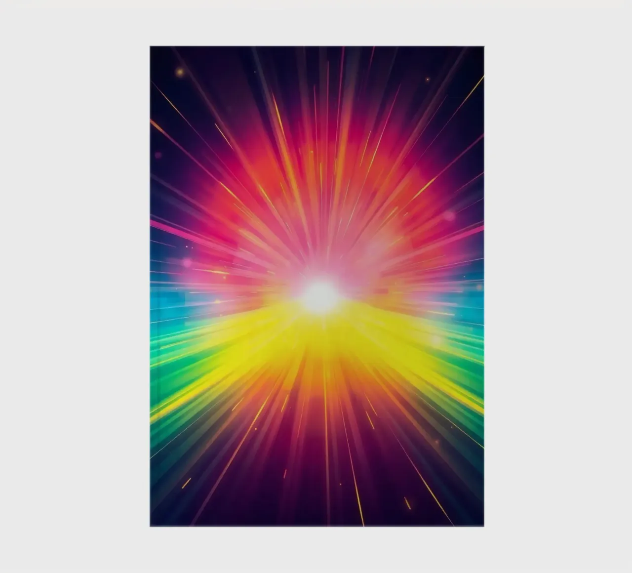 Bright explosion of colors radiating from a central point notebook by DesignDoodle