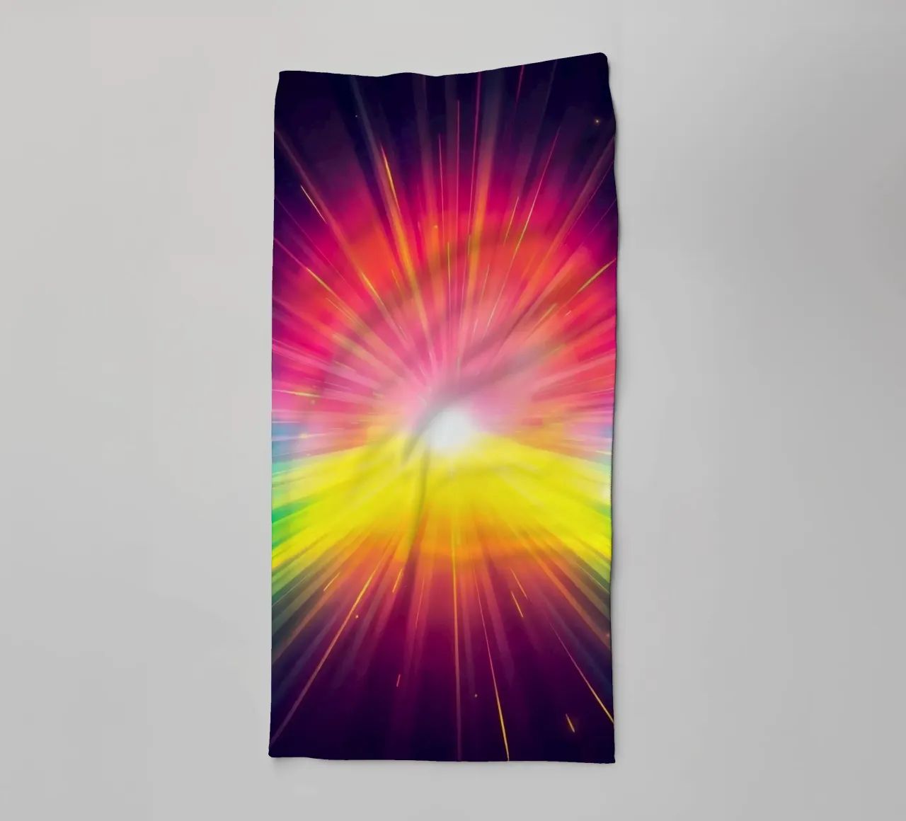 Bright explosion of colors radiating from a central point towel by DesignDoodle