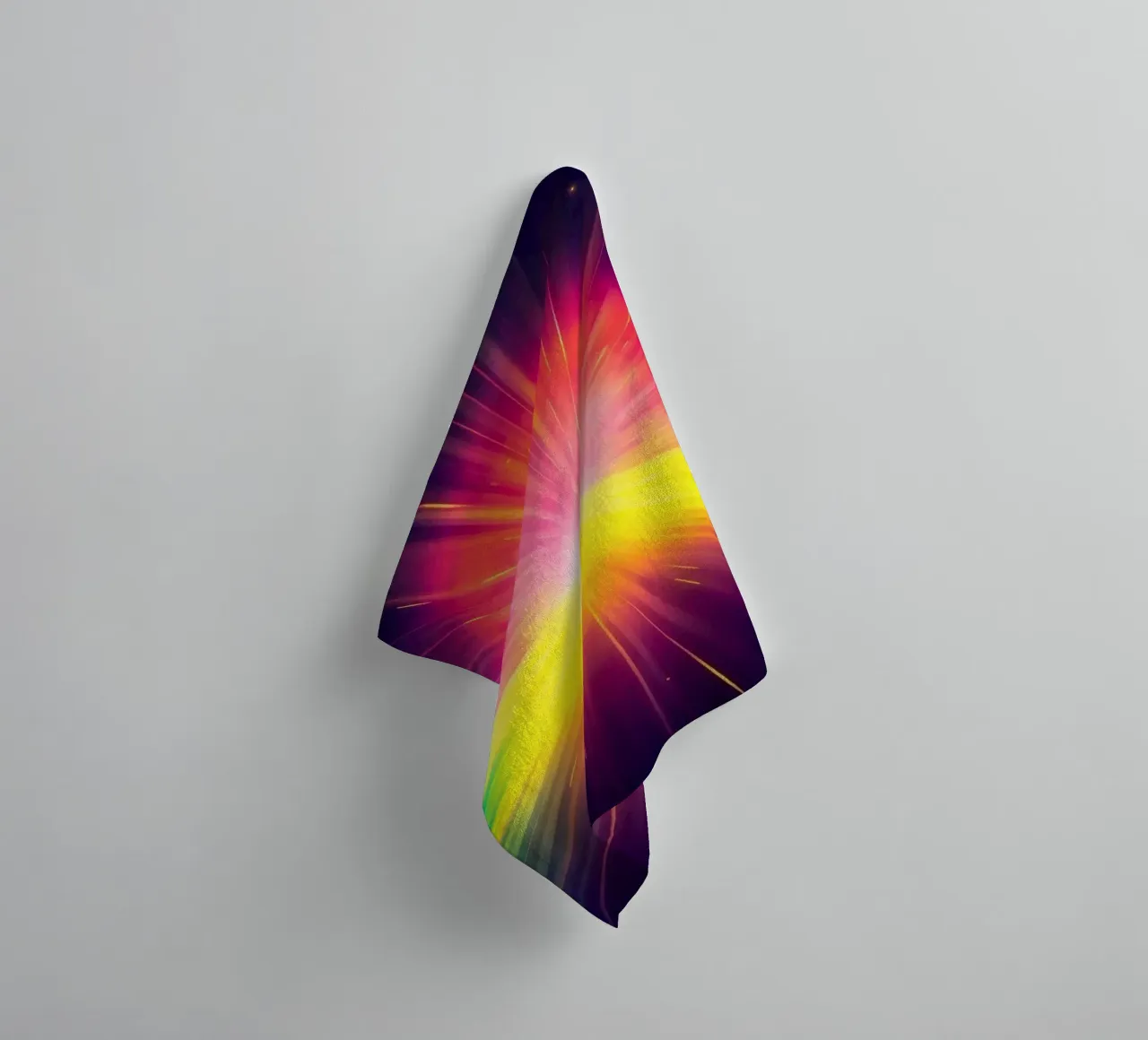 Bright explosion of colors radiating from a central point towel by DesignDoodle