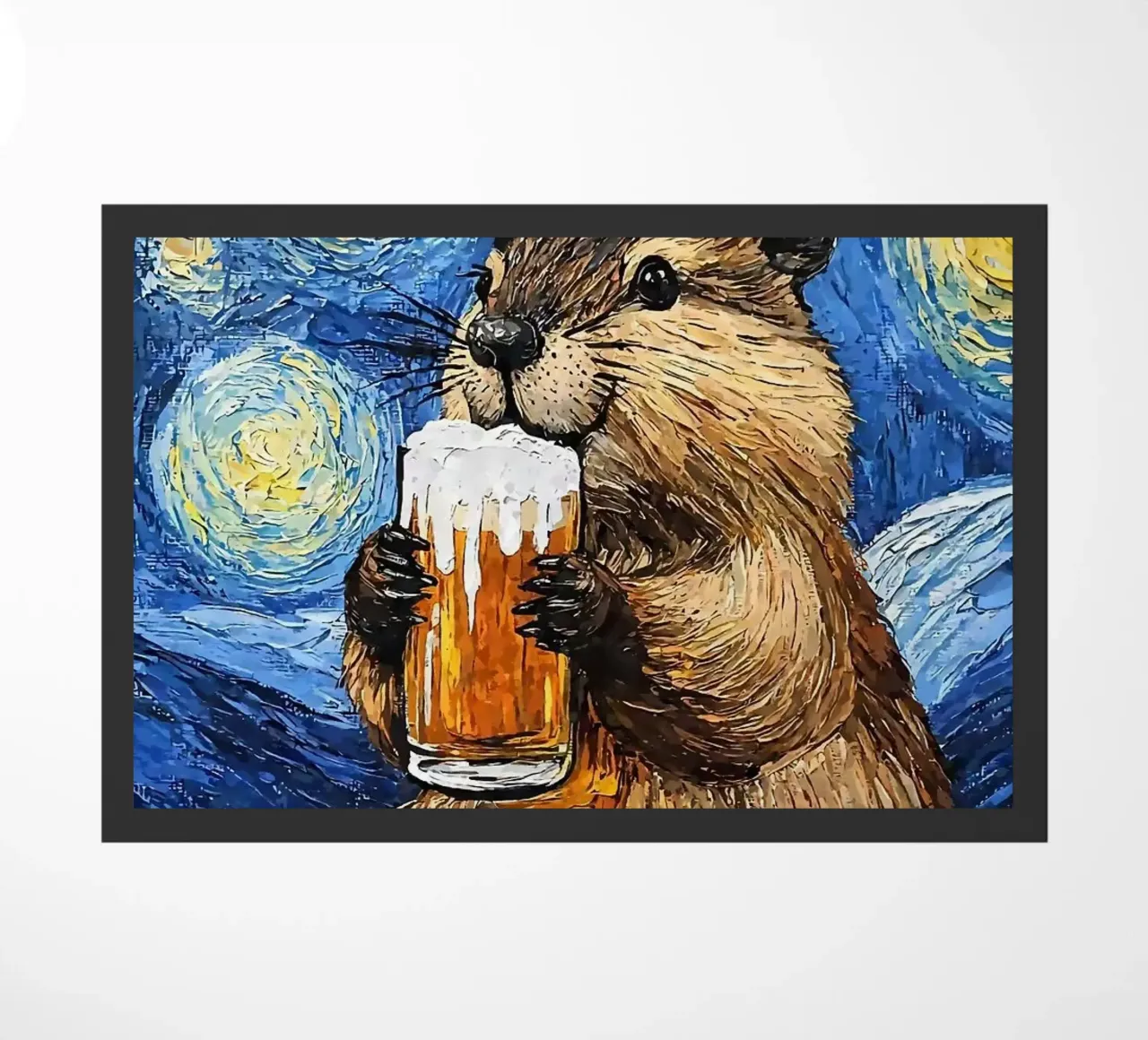 capy bara che beve birra zerbino da Abstract Botanical Art