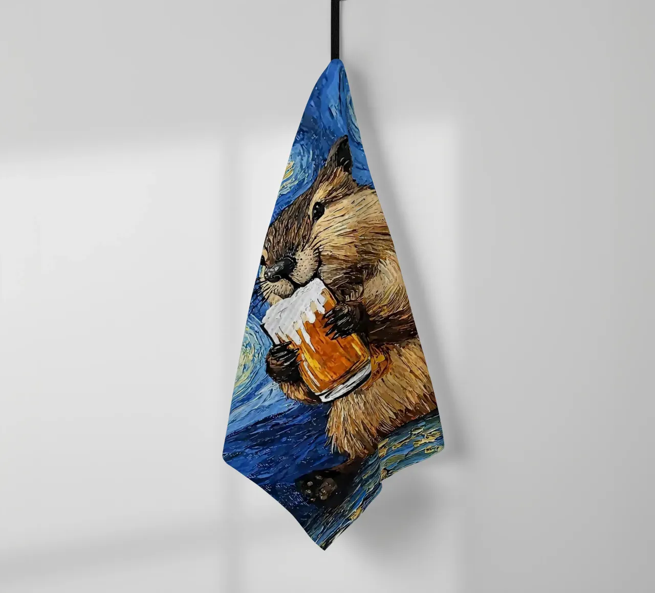 capy bara che beve birra canovaccio da cucina da Abstract Botanical Art