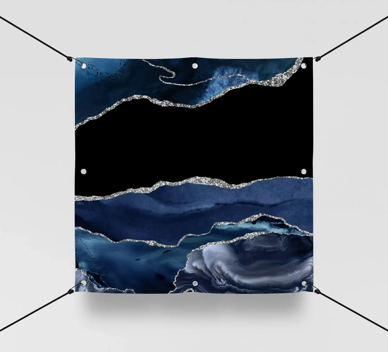 Ágata azul marino y plata Textura 02 lonas publicitarias de Gemstone Textures