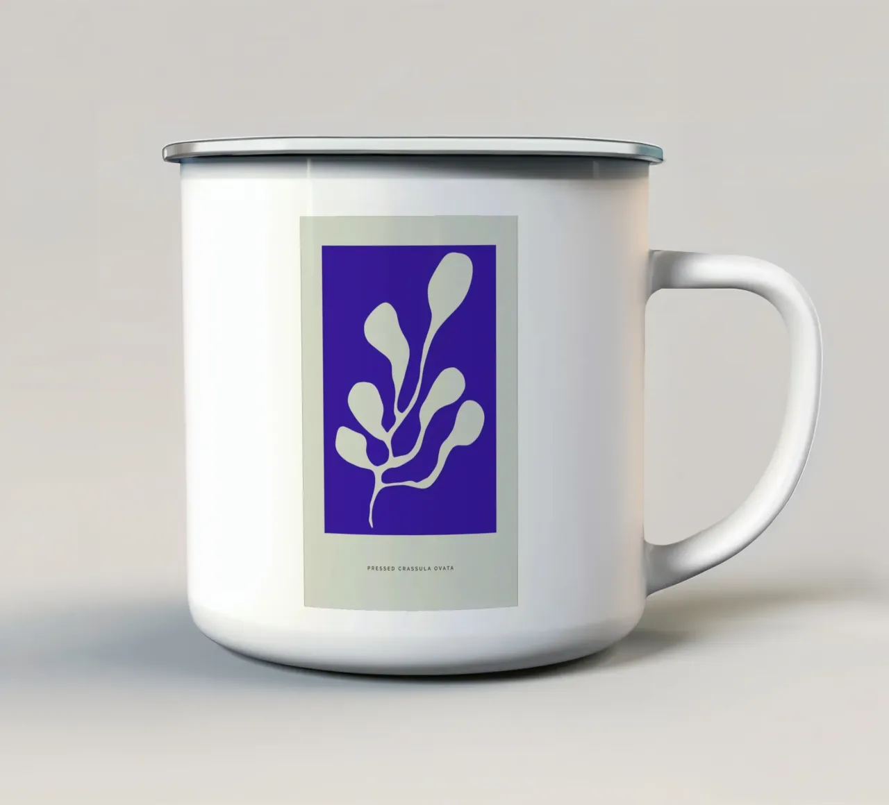 Pressed Crassula Ovata taza de esmalte de Studio One