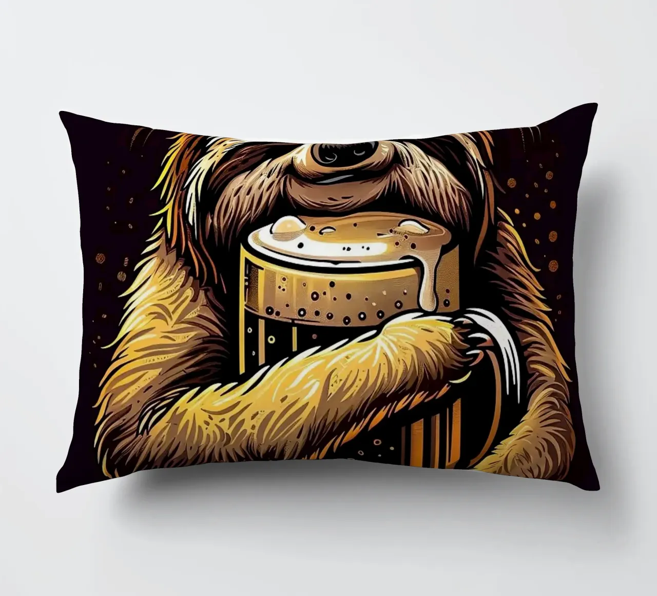 sloth drinking beer cuscino da Abstract Botanical Art