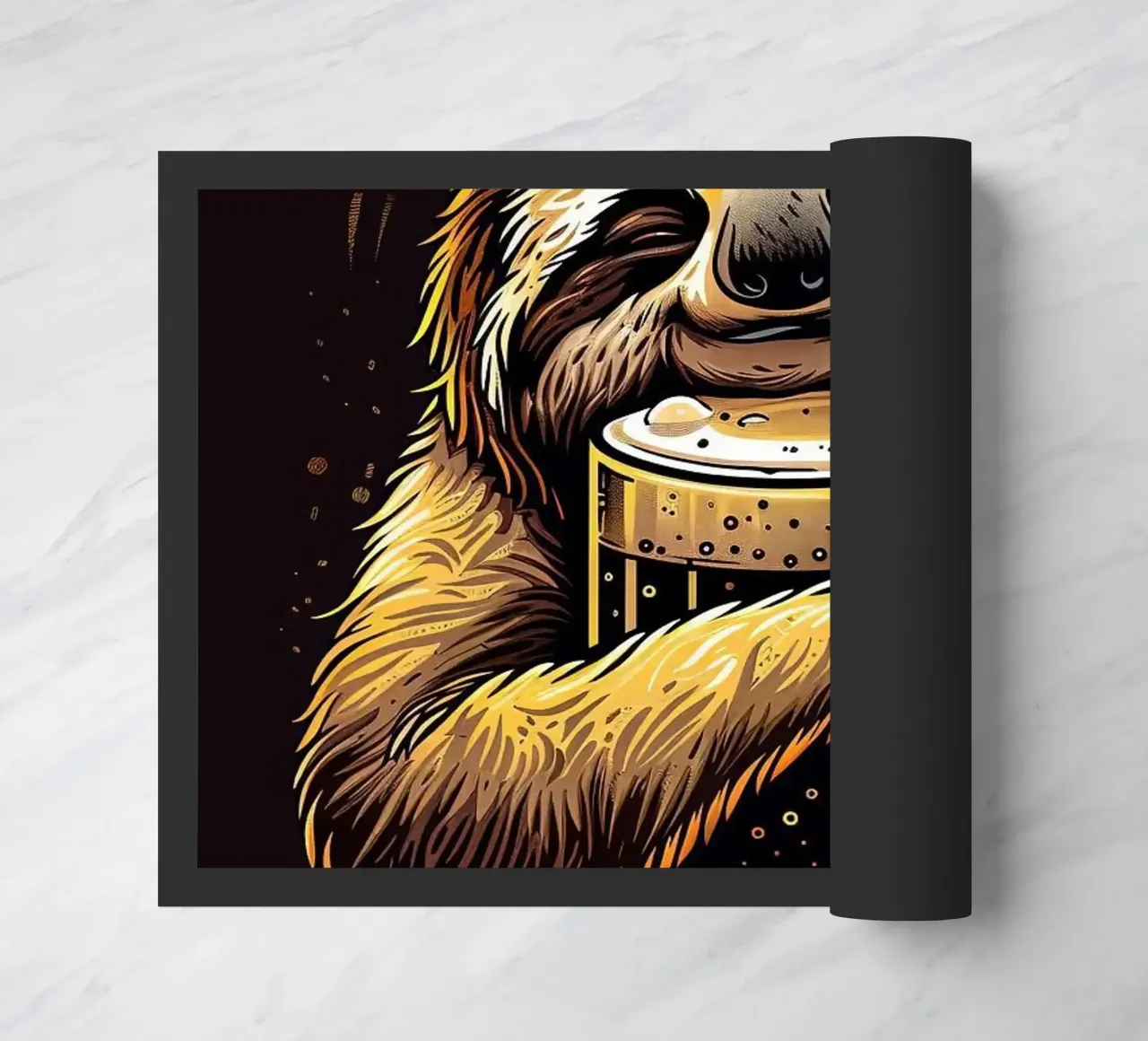 sloth drinking beer zerbino da Abstract Botanical Art