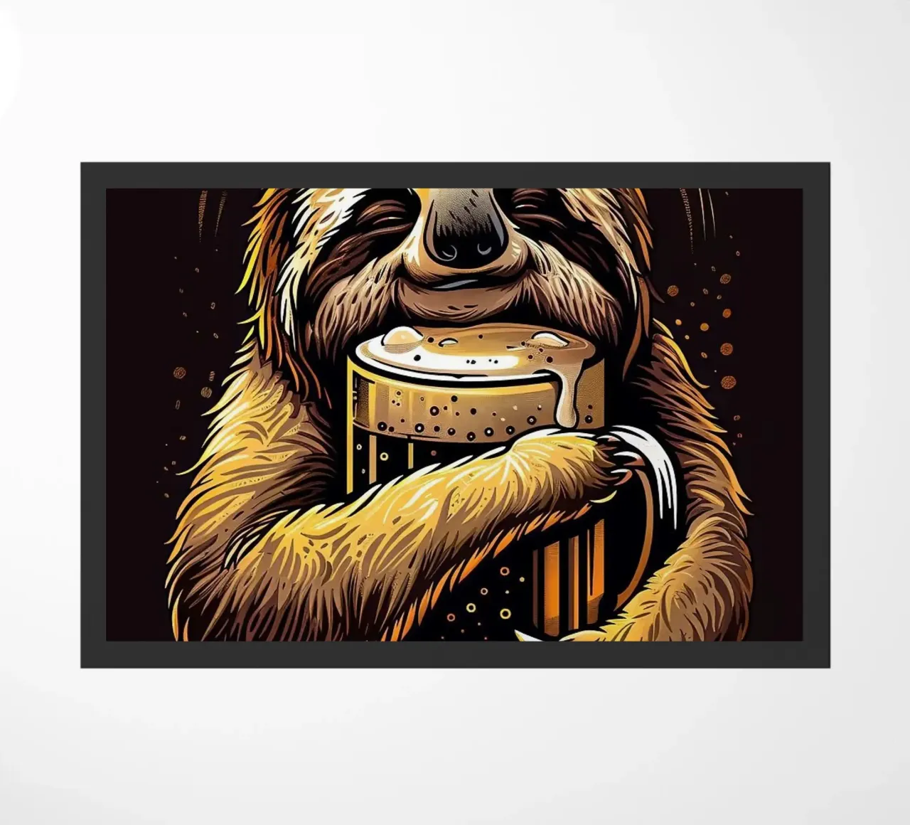 sloth drinking beer zerbino da Abstract Botanical Art