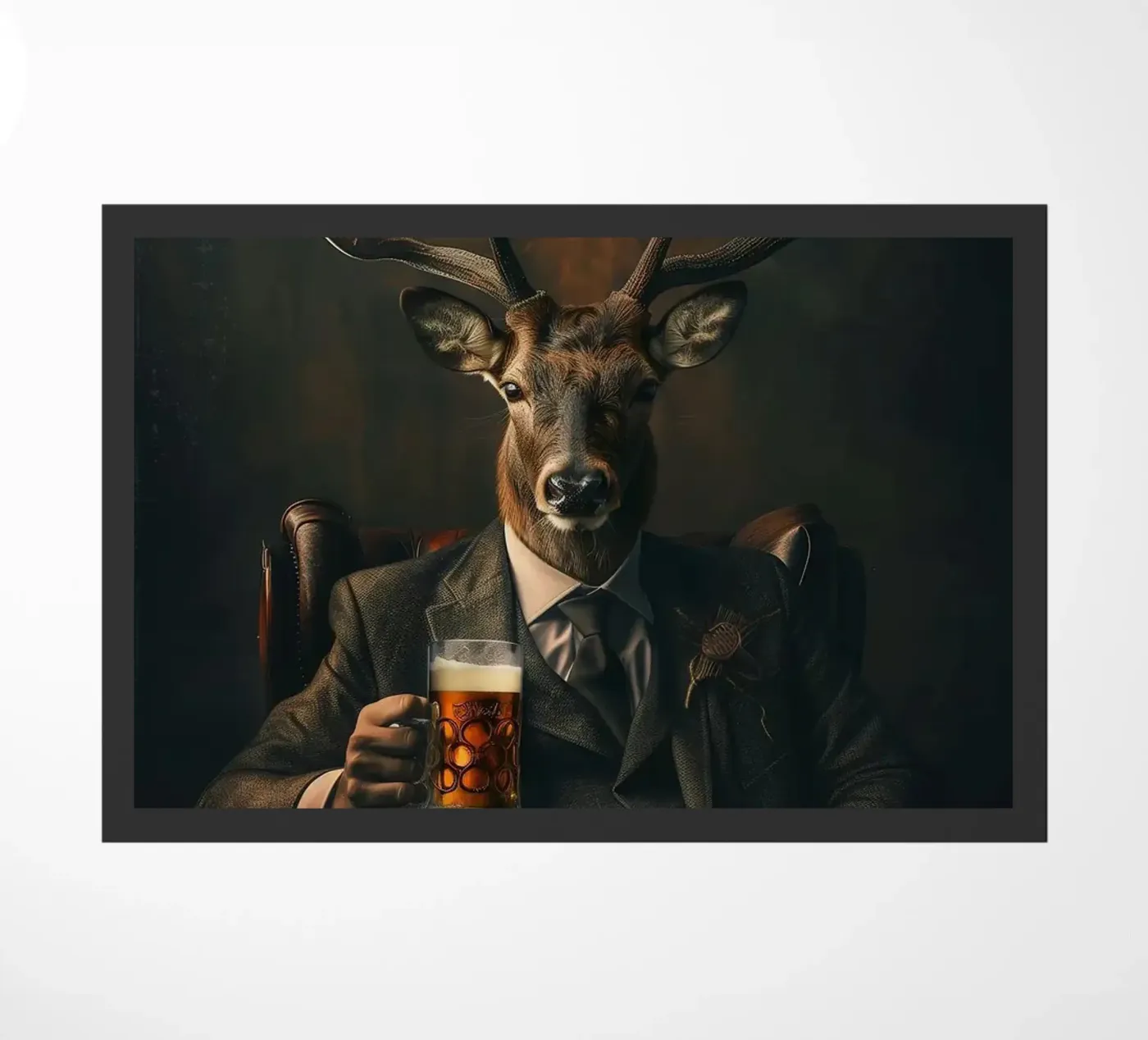 deer drinking beer deurmat van Abstract Botanical Art