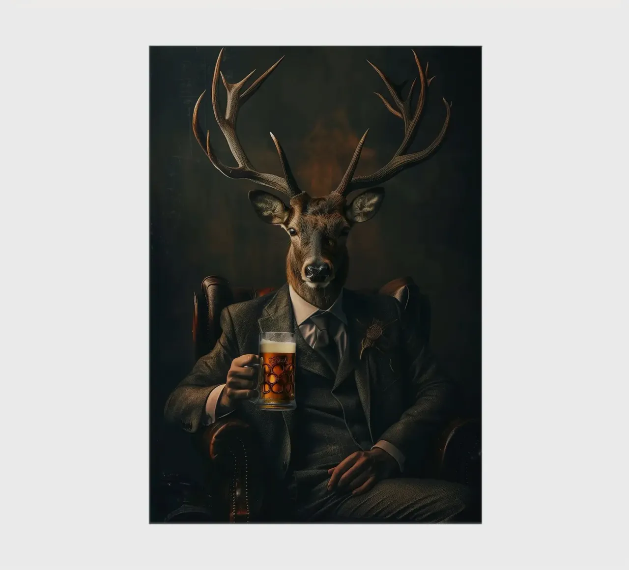 cervo che beve birra diario da Abstract Botanical Art