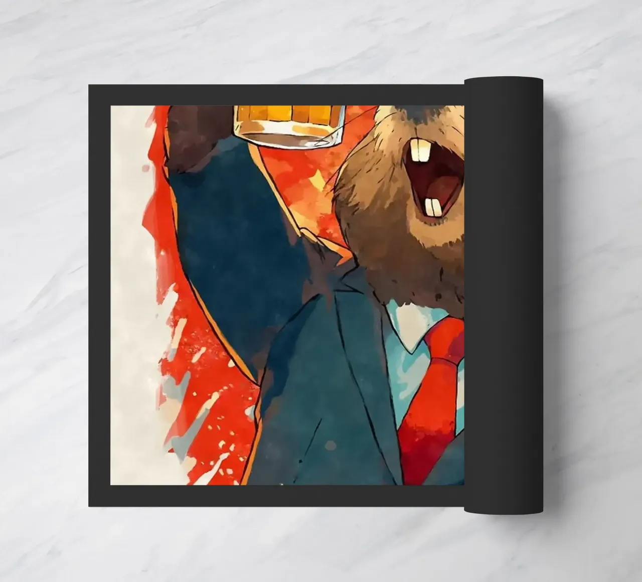 beaver doormat by Abstract Botanical Art