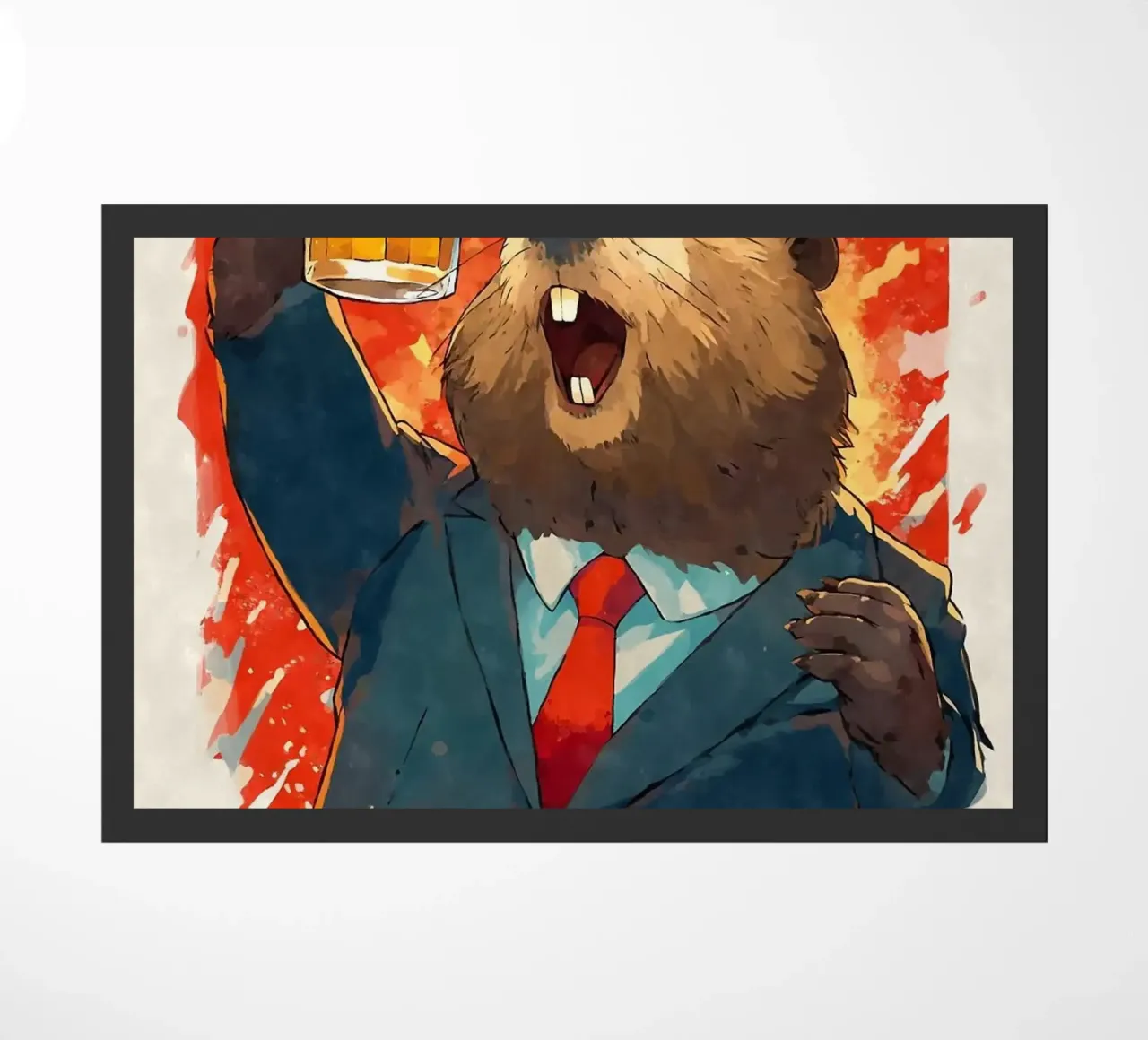 beaver doormat by Abstract Botanical Art