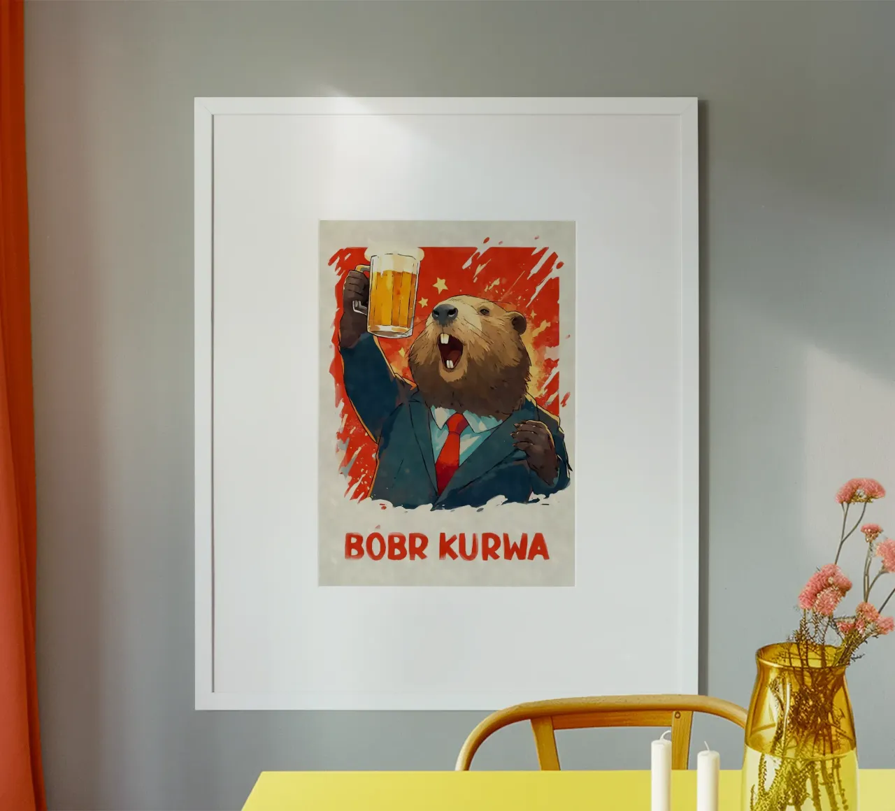 beaver poster by Abstract Botanical Art