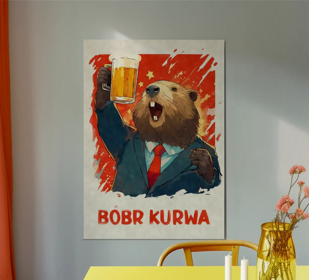 beaver poster by Abstract Botanical Art