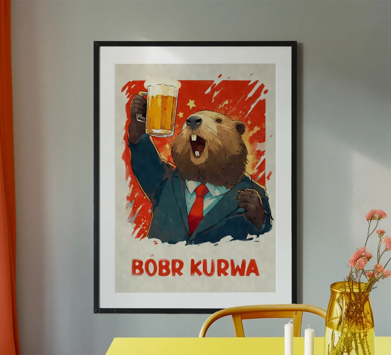 beaver poster by Abstract Botanical Art