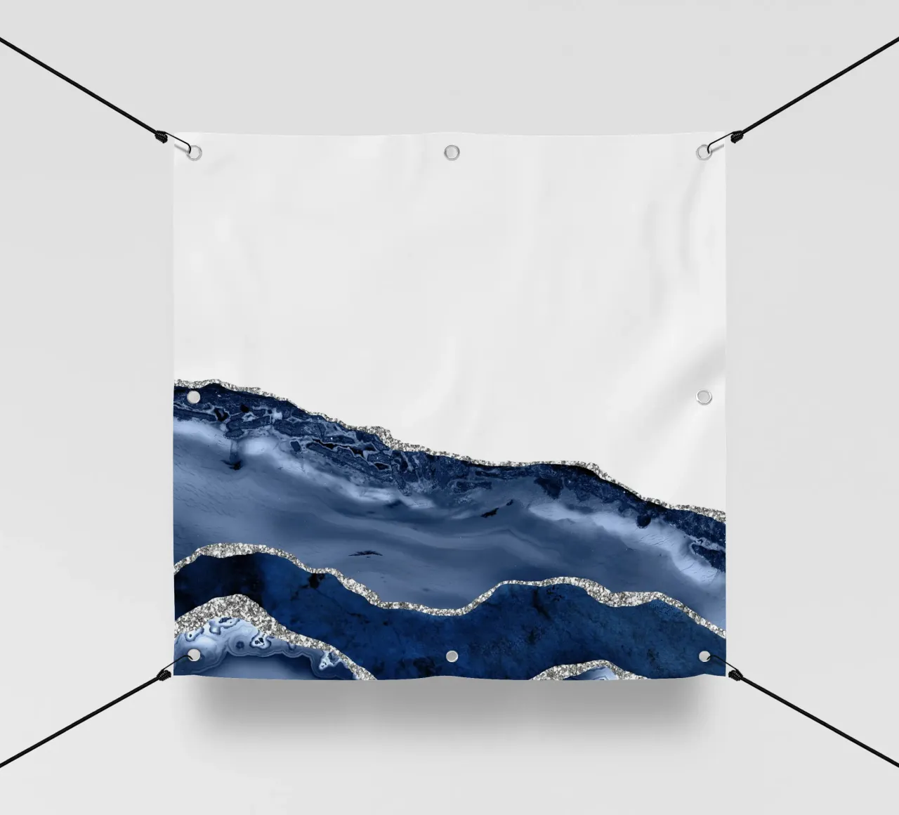 Texture Agata Navy e Argento 06 telo in pvc da Gemstone Textures