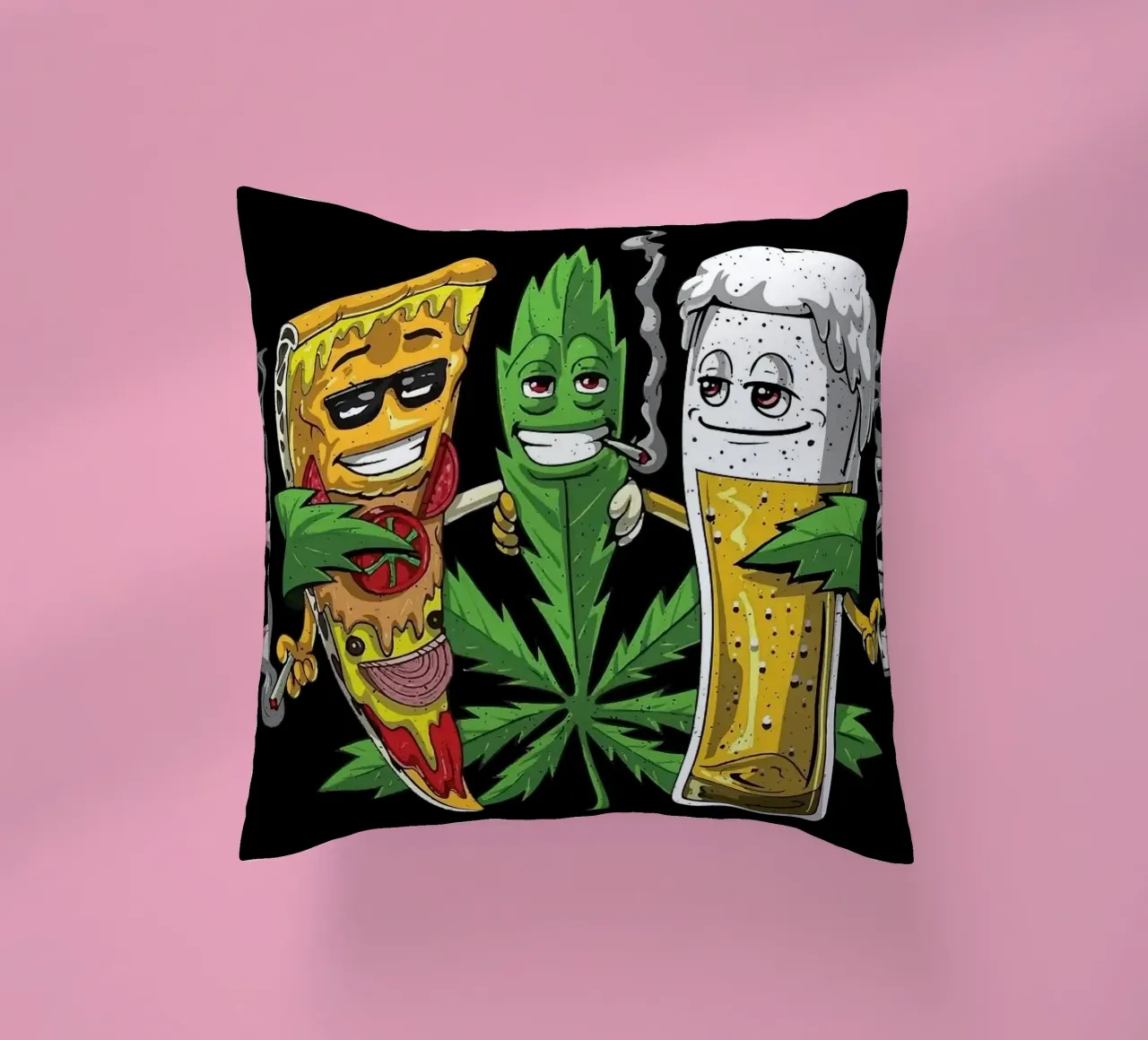 pizza & beer cuscino da Abstract Botanical Art