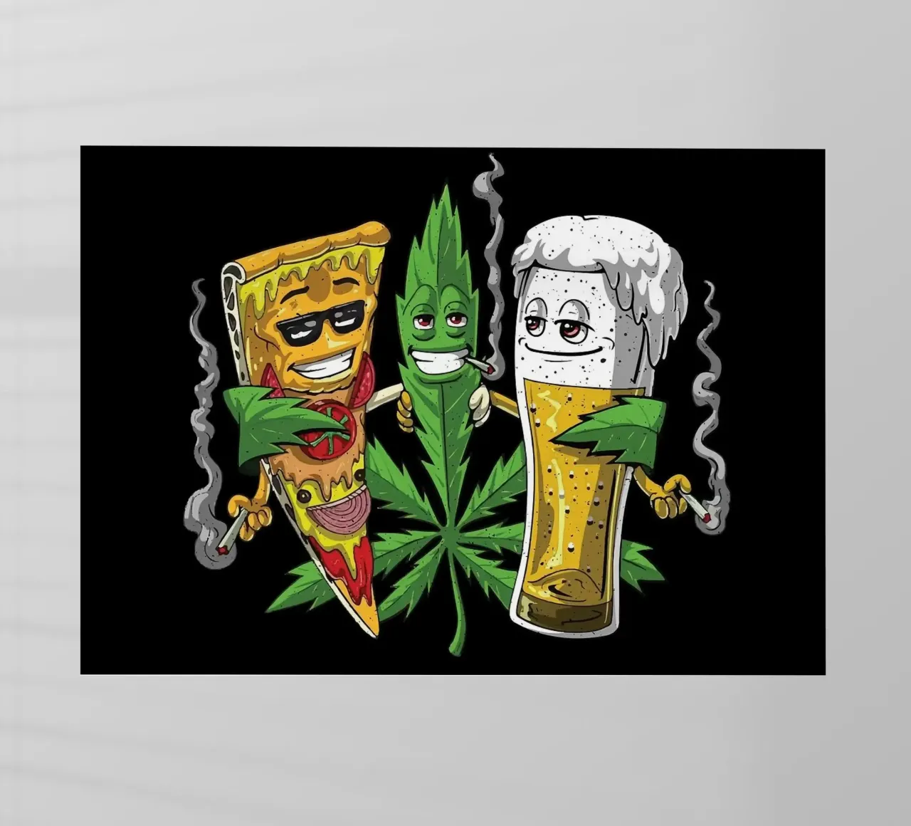 pizza & beer pellicola backlit da Abstract Botanical Art