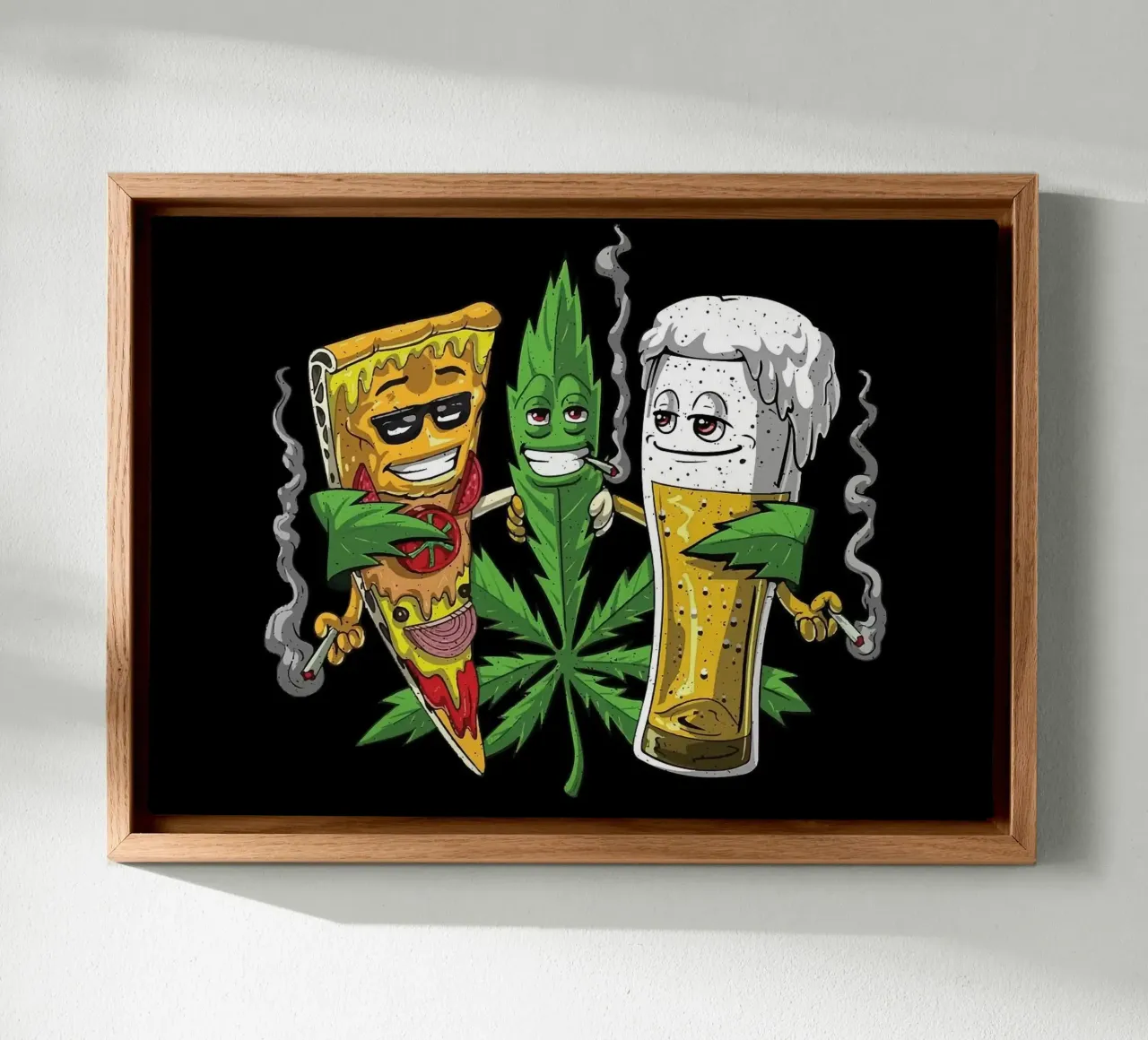 pizza & beer tela con Cornice a cassetta da Abstract Botanical Art