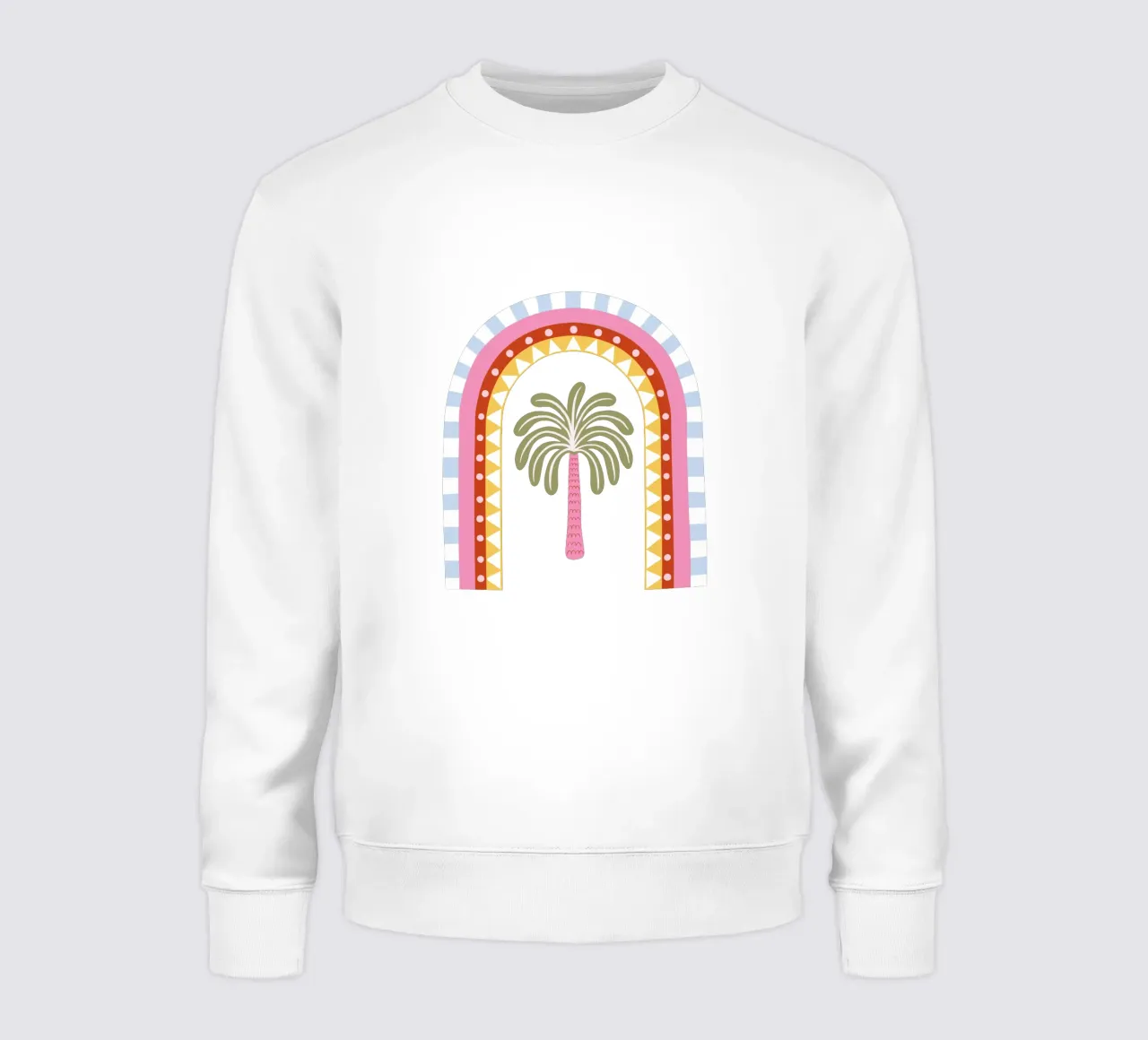 Stylised rainbow with palm felpa da Vivdesign